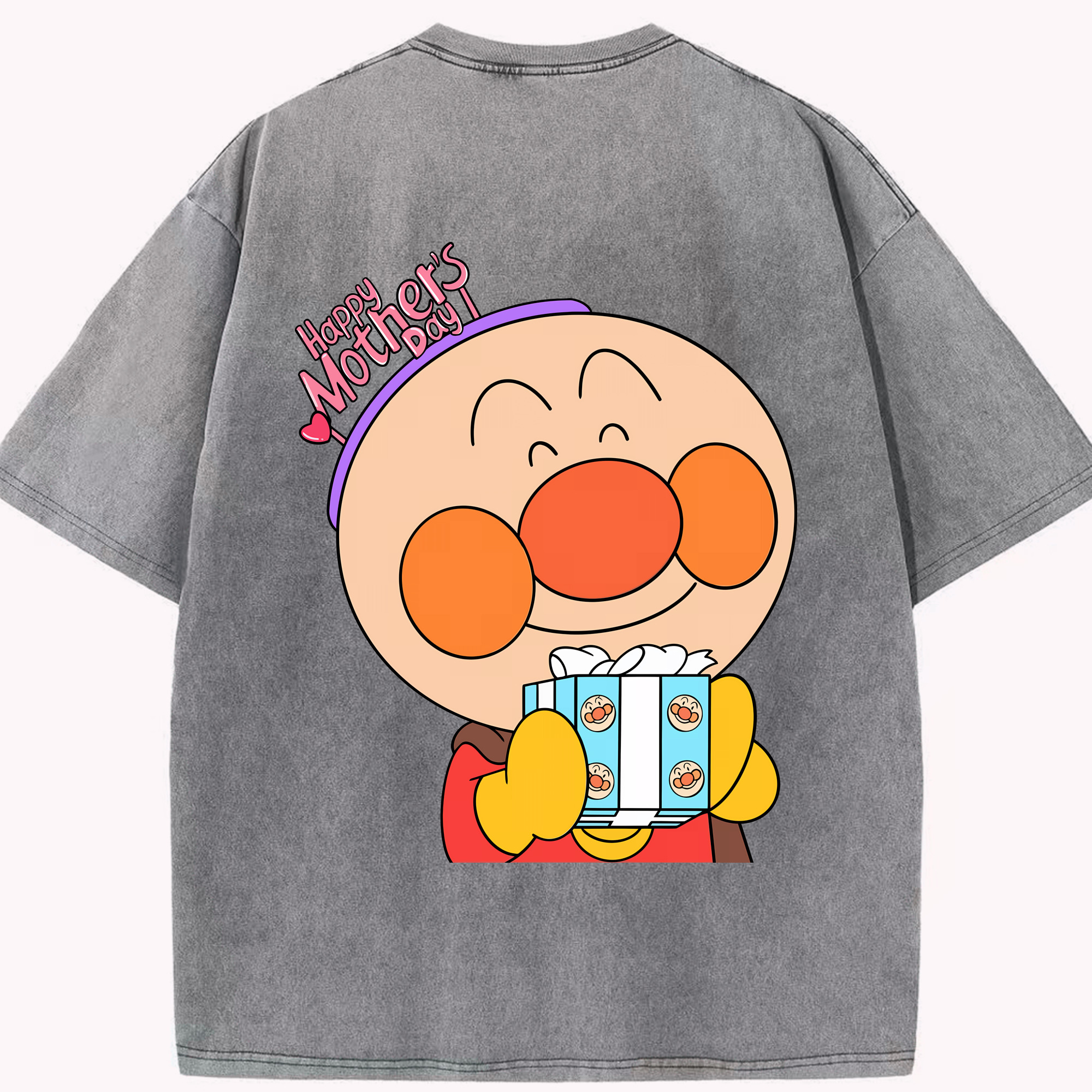 （画像用） アンパンマン Anpanman 綿100% ヴィンテージ風 半袖Tシャツ（背面プリント）