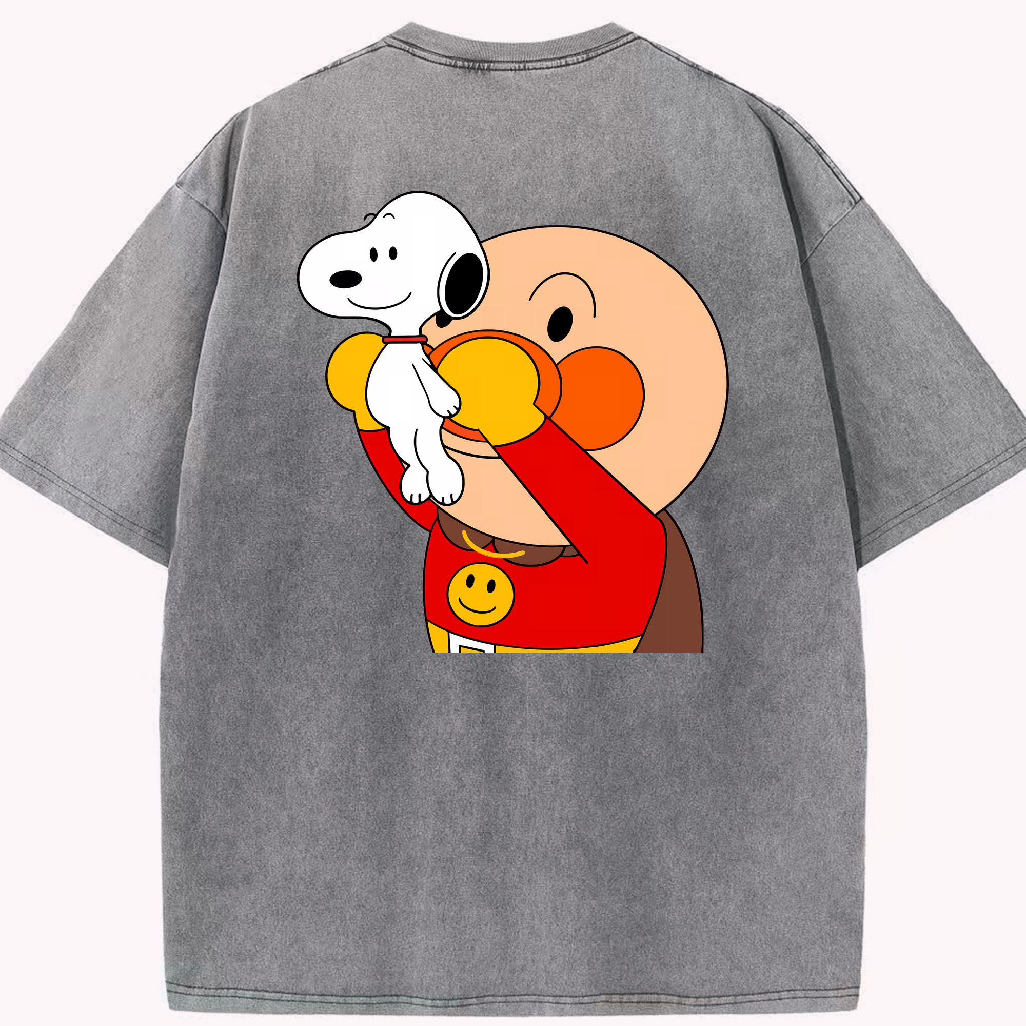 （画像用） アンパンマン Anpanman 綿100% ヴィンテージ風 半袖Tシャツ（背面プリント）
