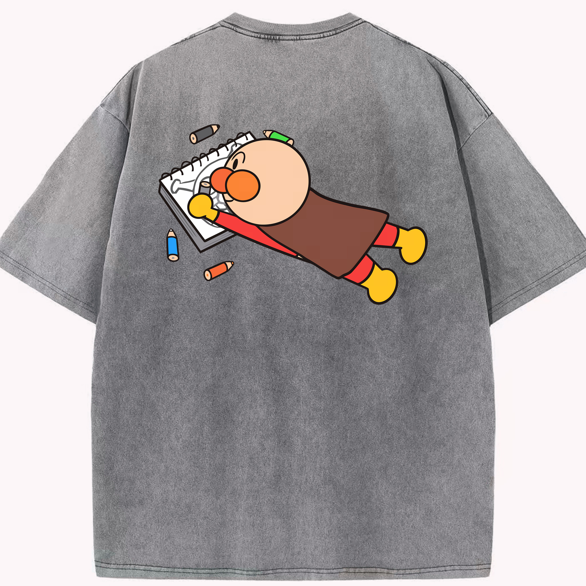 （画像用） アンパンマン Anpanman 綿100% ヴィンテージ風 半袖Tシャツ（背面プリント）