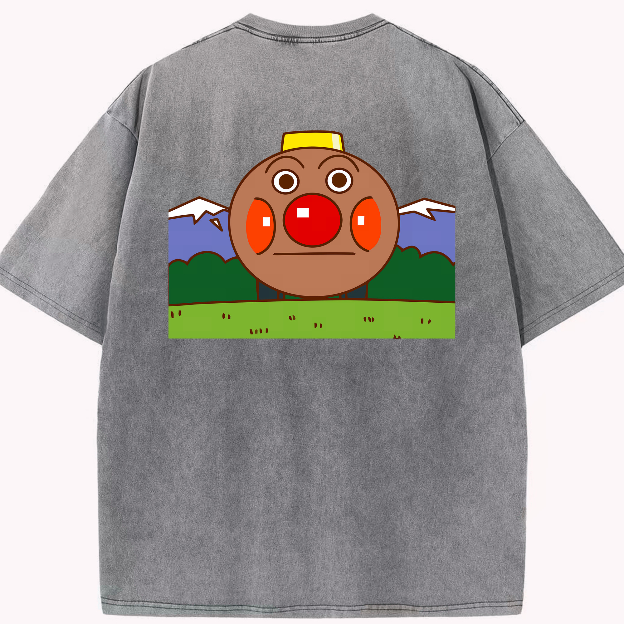 （画像用） アンパンマン Anpanman 綿100% ヴィンテージ風 半袖Tシャツ（背面プリント）