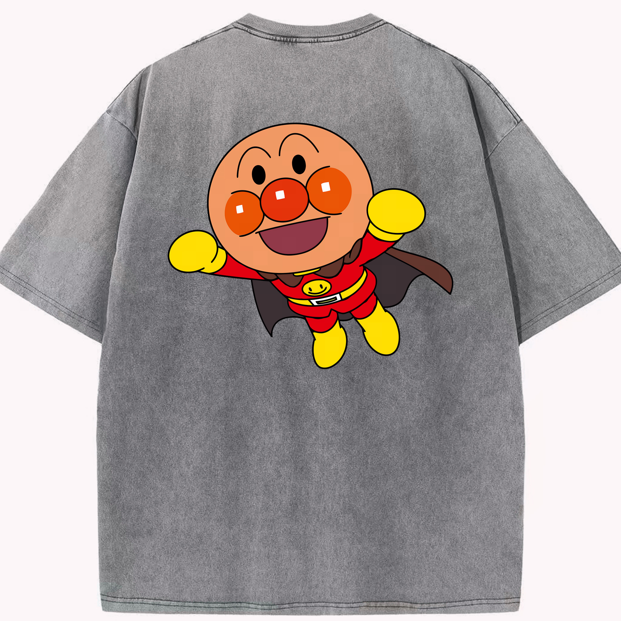 （画像用） アンパンマン Anpanman 綿100% ヴィンテージ風 半袖Tシャツ（背面プリント）