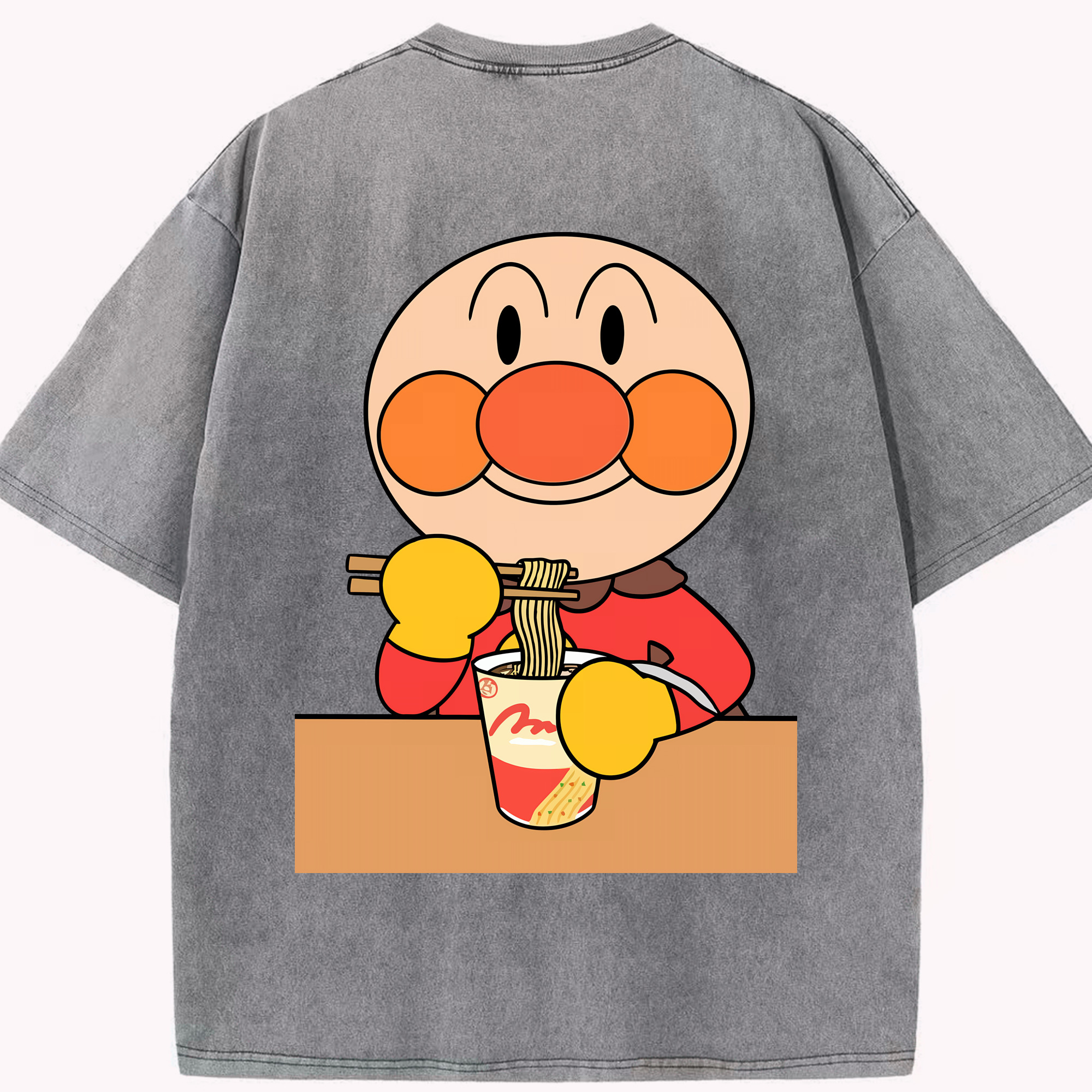 （画像用） アンパンマン Anpanman 綿100% ヴィンテージ風 半袖Tシャツ（背面プリント）