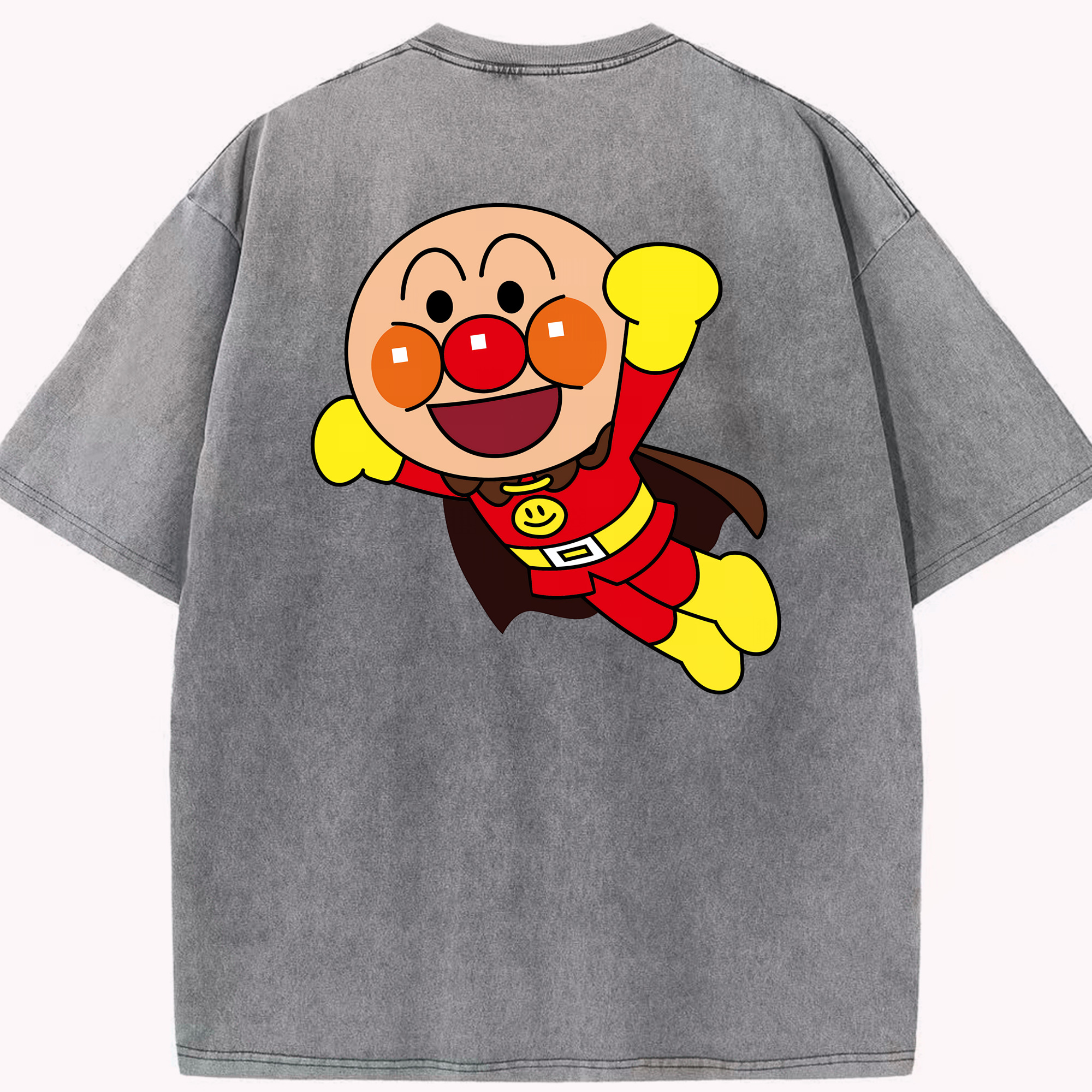 （画像用） アンパンマン Anpanman 綿100% ヴィンテージ風 半袖Tシャツ（背面プリント）