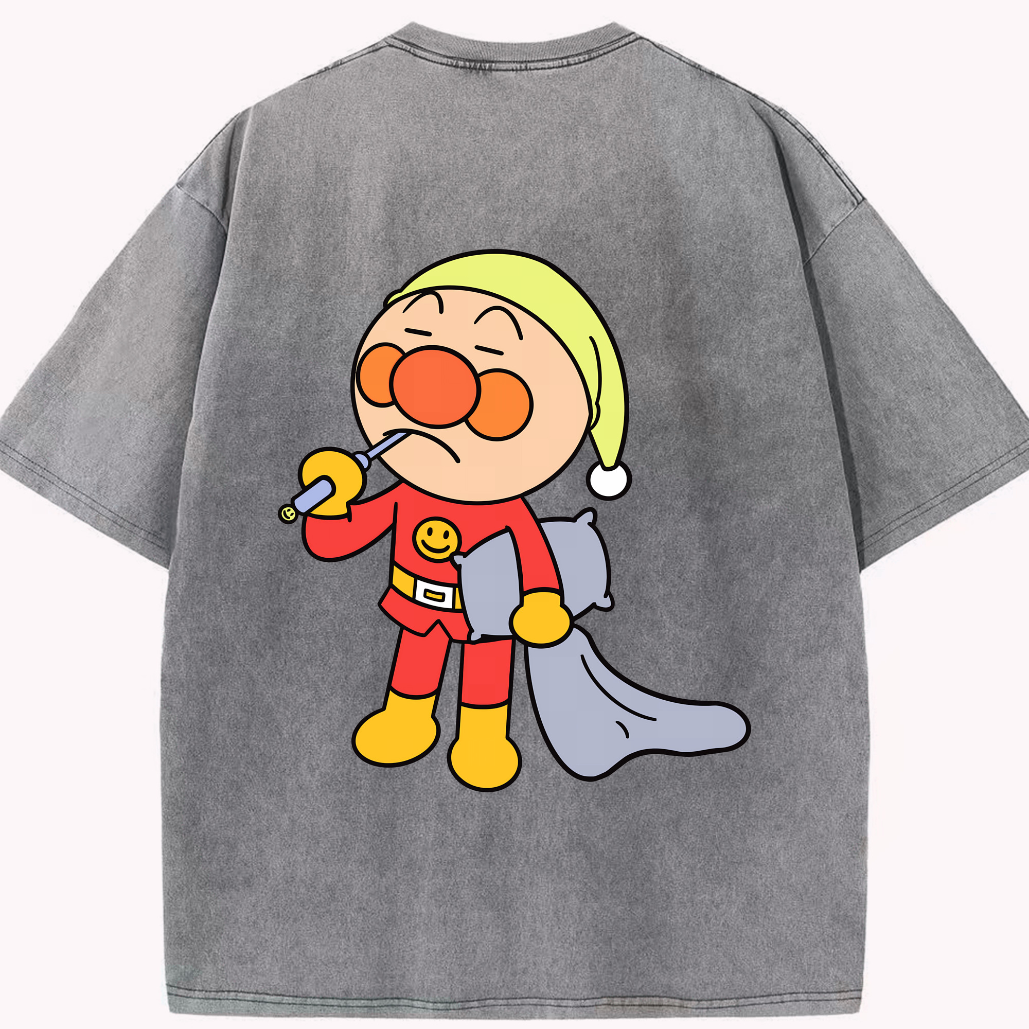 （画像用） アンパンマン Anpanman 綿100% ヴィンテージ風 半袖Tシャツ（背面プリント）