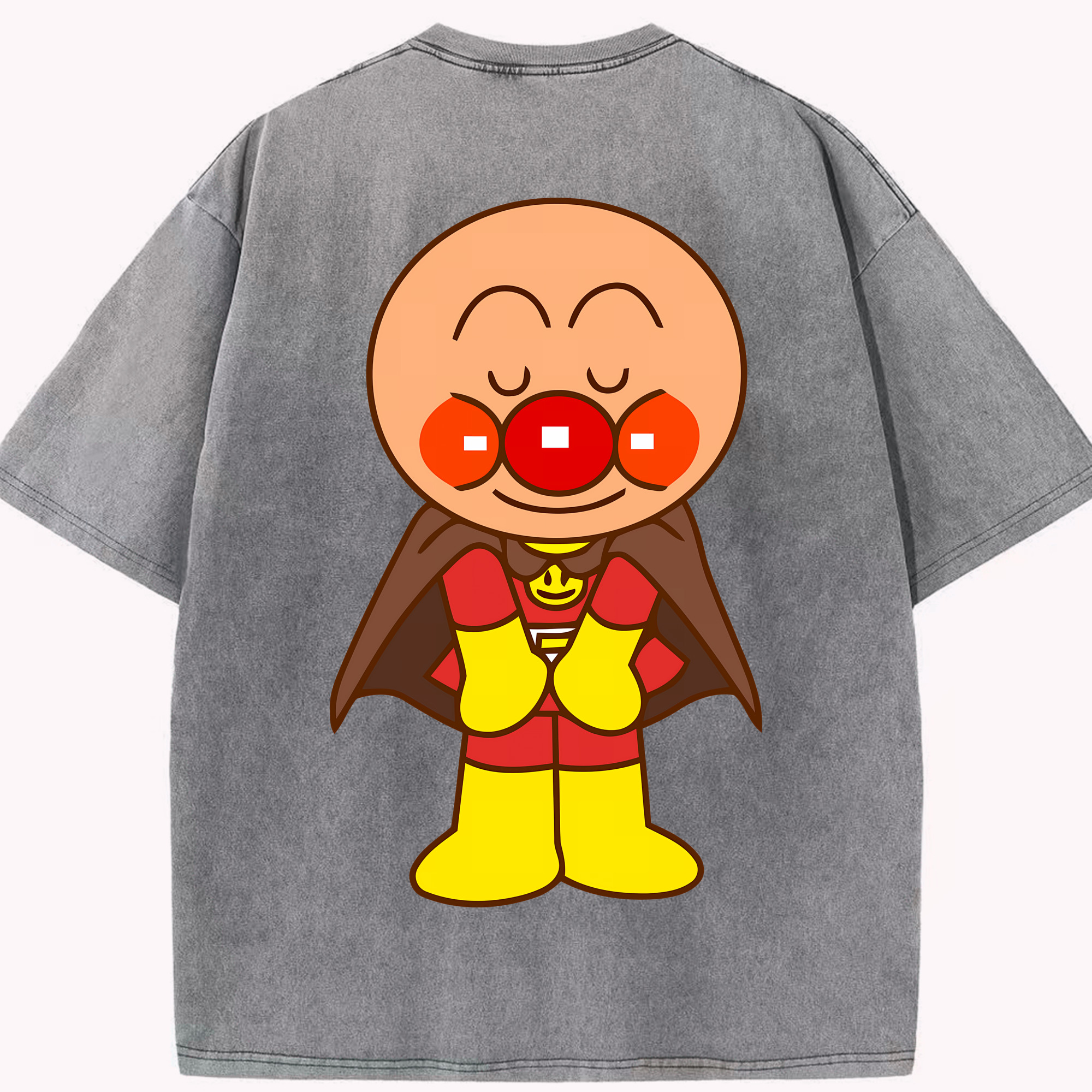 （画像用） アンパンマン Anpanman 綿100% ヴィンテージ風 半袖Tシャツ（背面プリント）