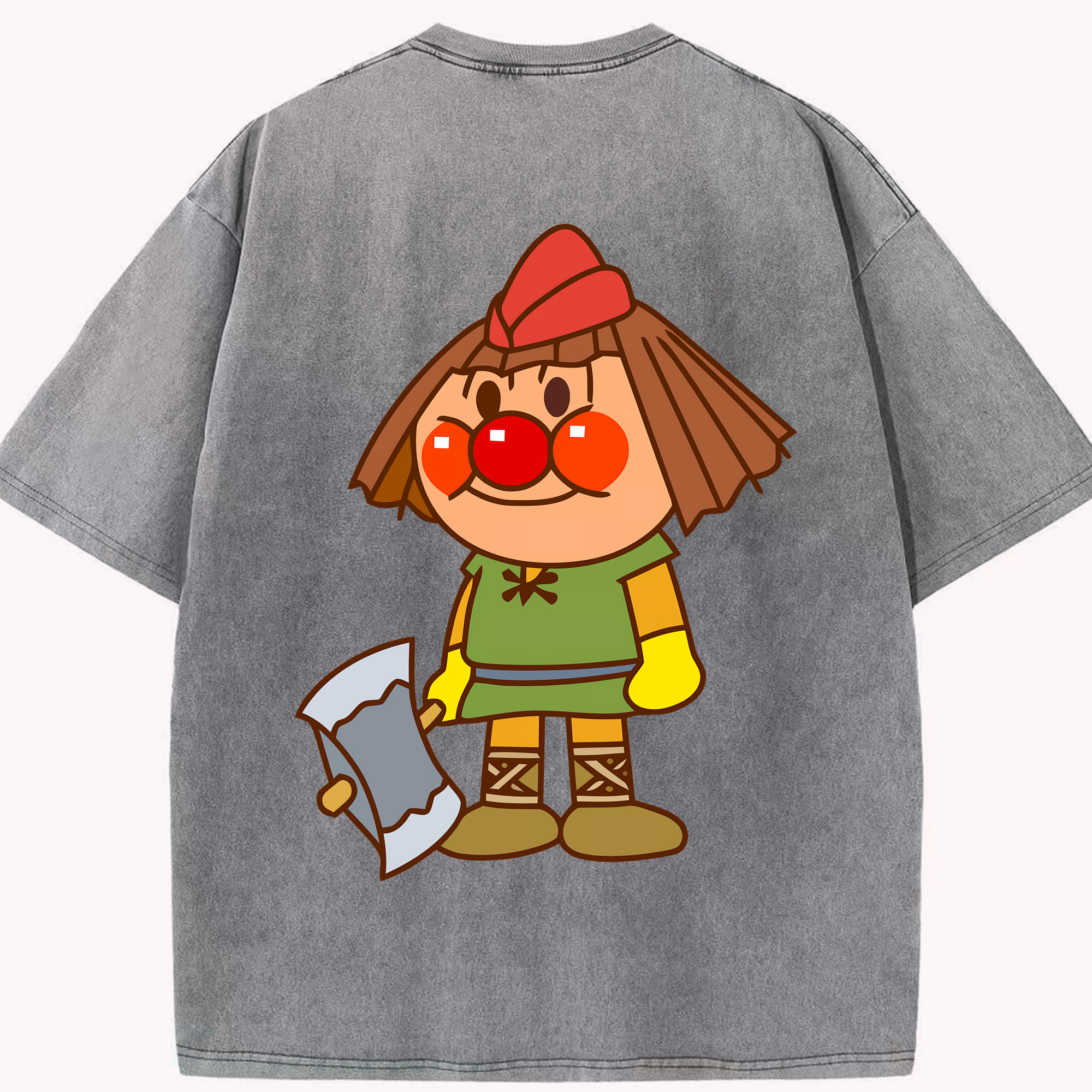 （画像用） アンパンマン Anpanman 綿100% ヴィンテージ風 半袖Tシャツ（背面プリント）