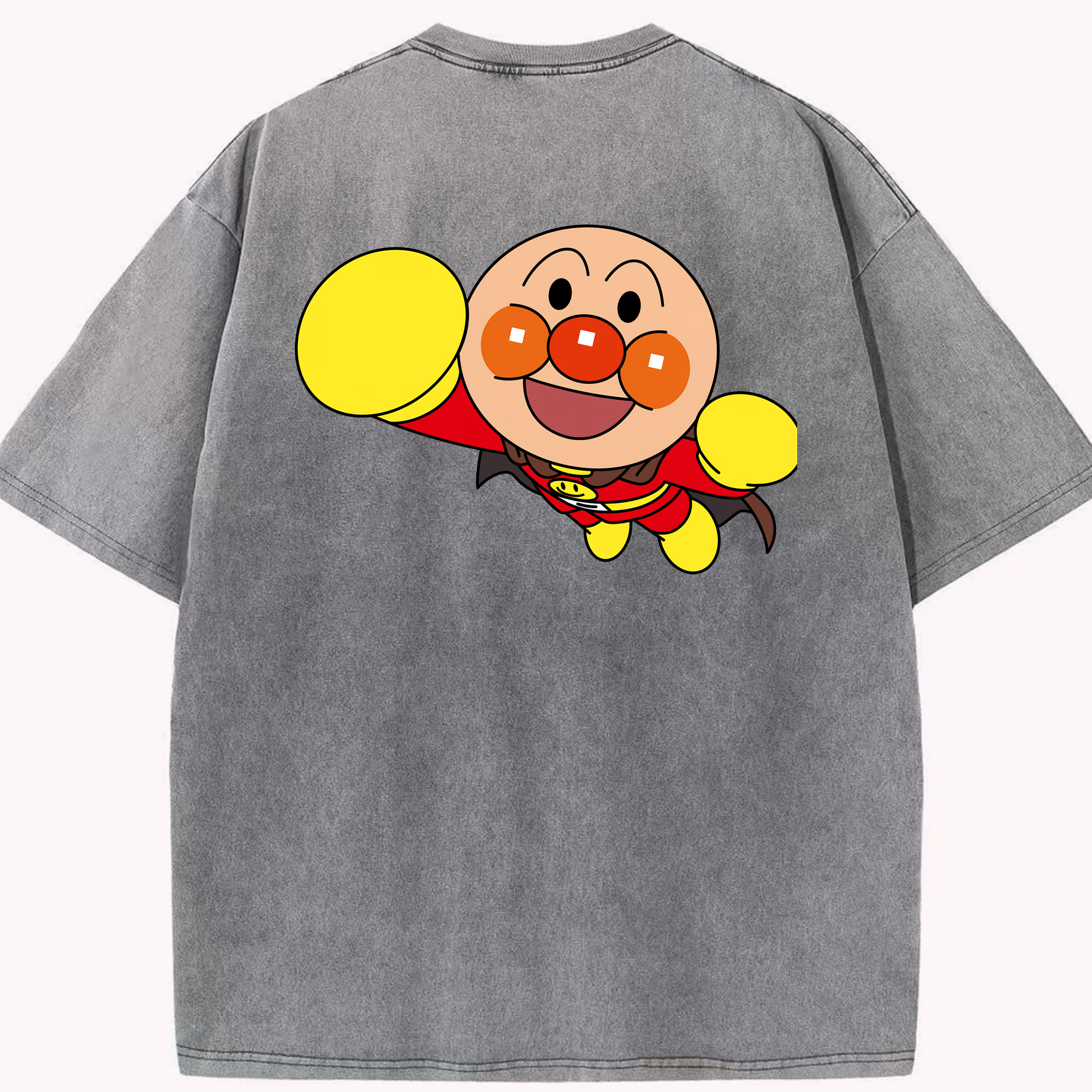 （画像用） アンパンマン Anpanman 綿100% ヴィンテージ風 半袖Tシャツ（背面プリント）