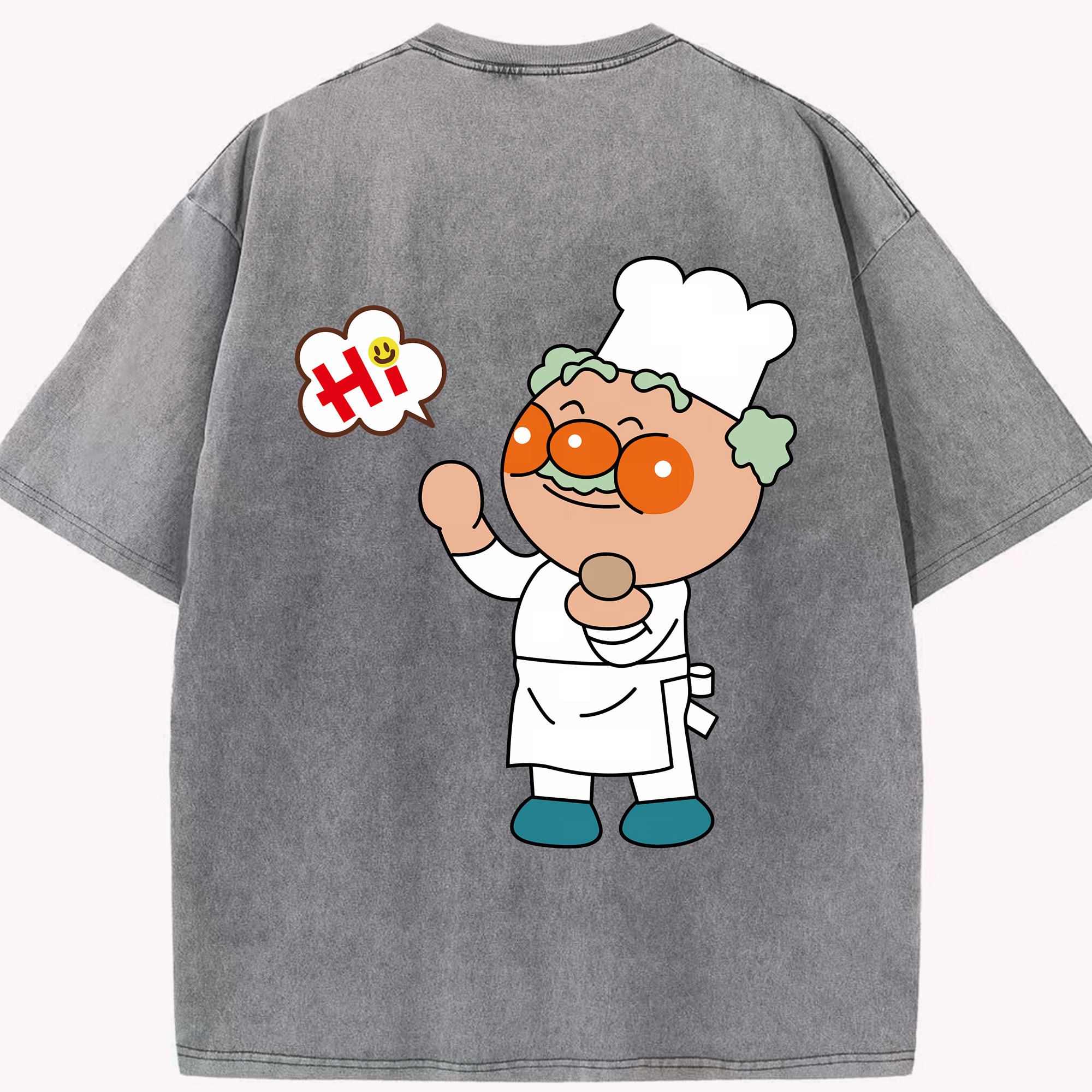 （画像用） アンパンマン Anpanman 綿100% ヴィンテージ風 半袖Tシャツ（背面プリント）