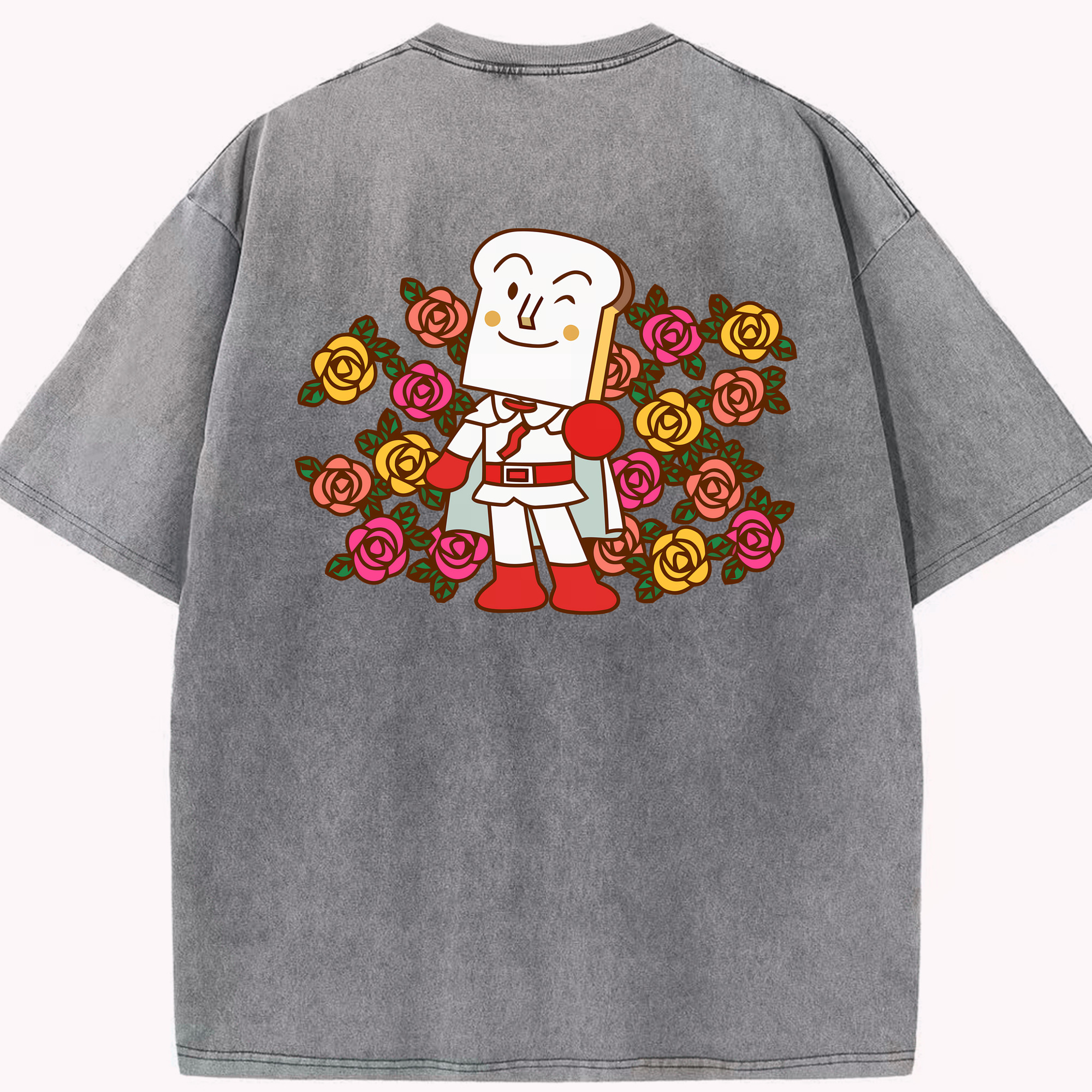 （画像用） アンパンマン Anpanman 綿100% ヴィンテージ風 半袖Tシャツ（背面プリント）
