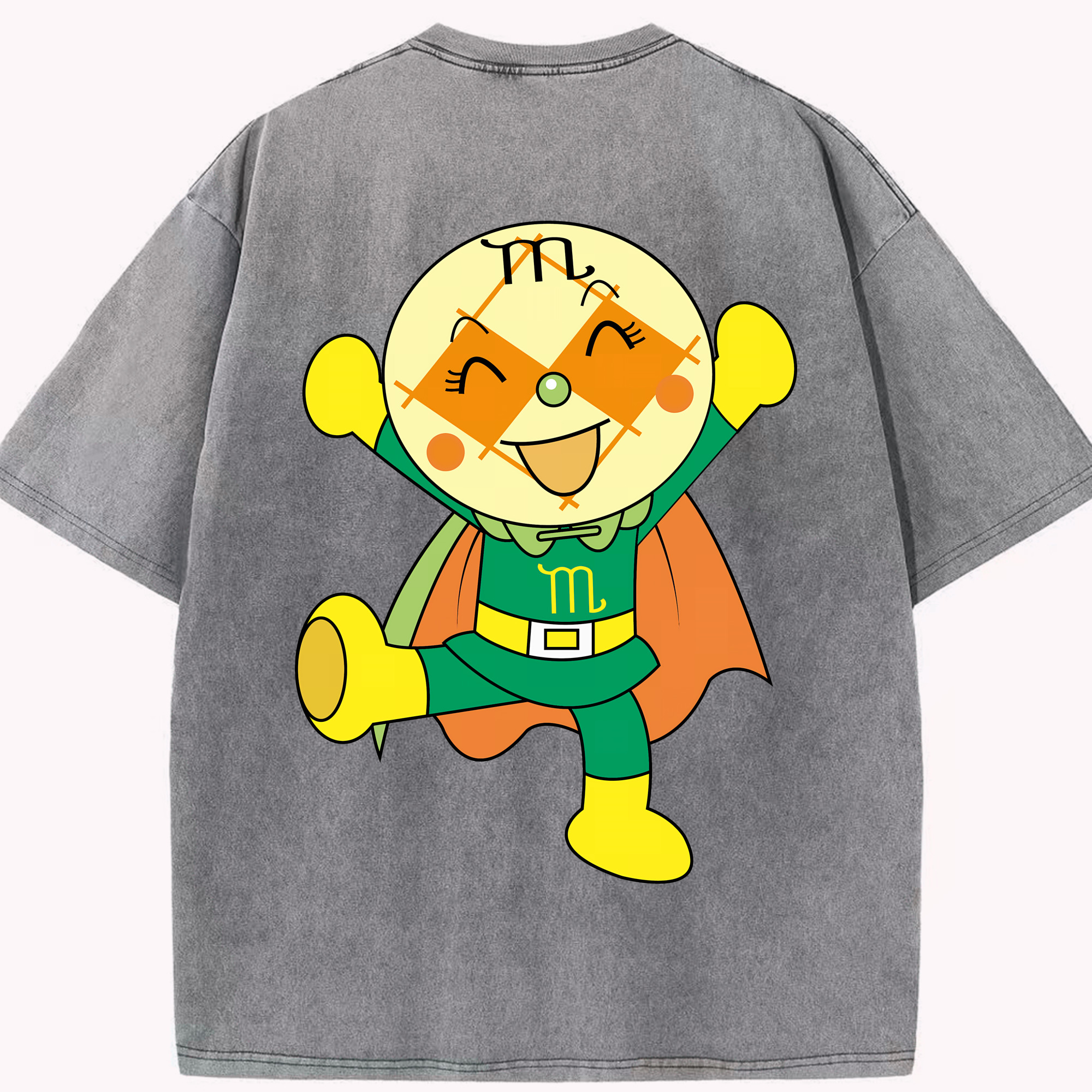 （画像用） アンパンマン Anpanman 綿100% ヴィンテージ風 半袖Tシャツ（背面プリント）