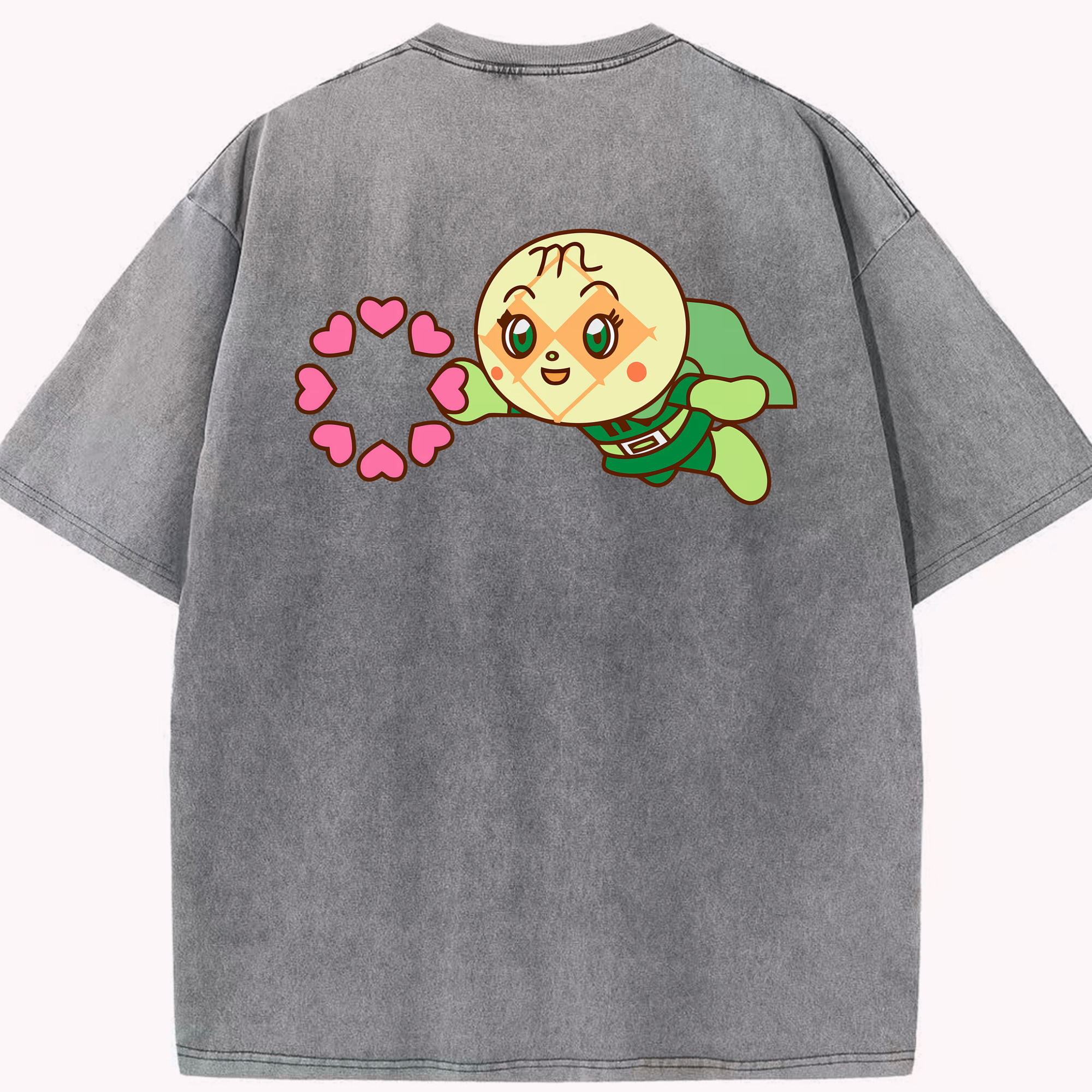 （画像用） アンパンマン Anpanman 綿100% ヴィンテージ風 半袖Tシャツ（背面プリント）