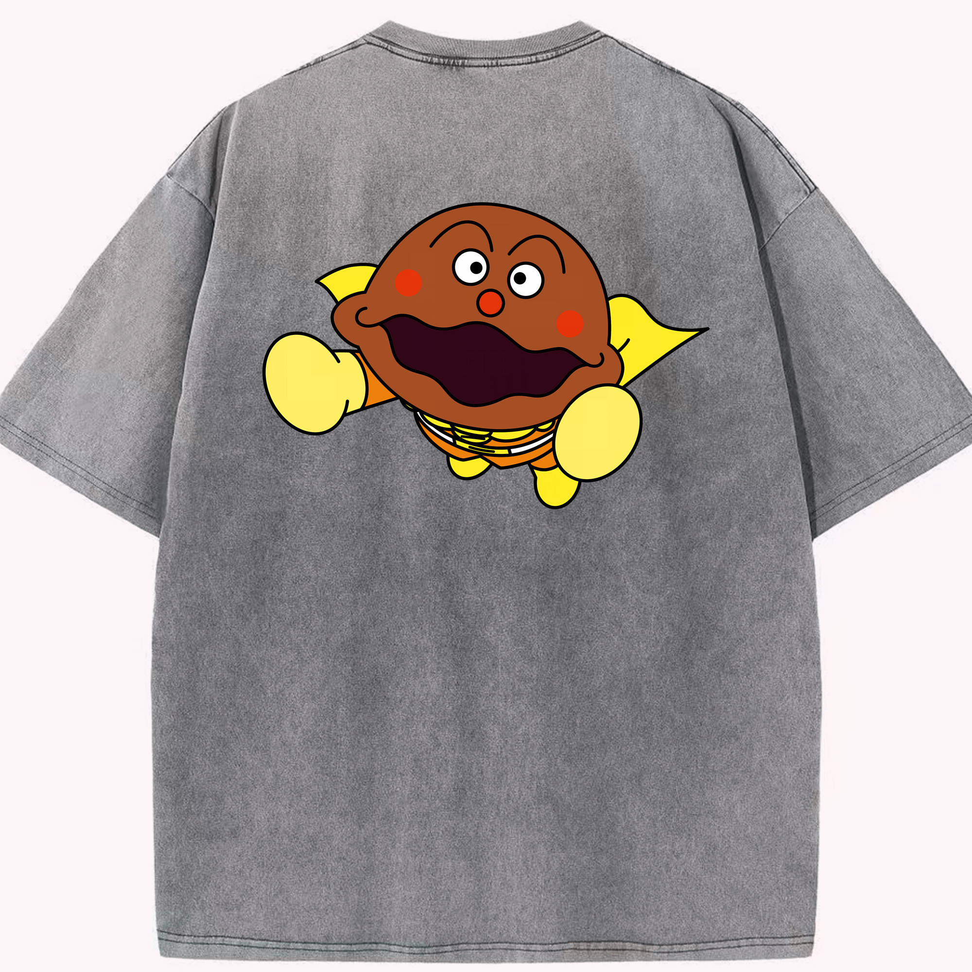 （画像用） アンパンマン Anpanman 綿100% ヴィンテージ風 半袖Tシャツ（背面プリント）