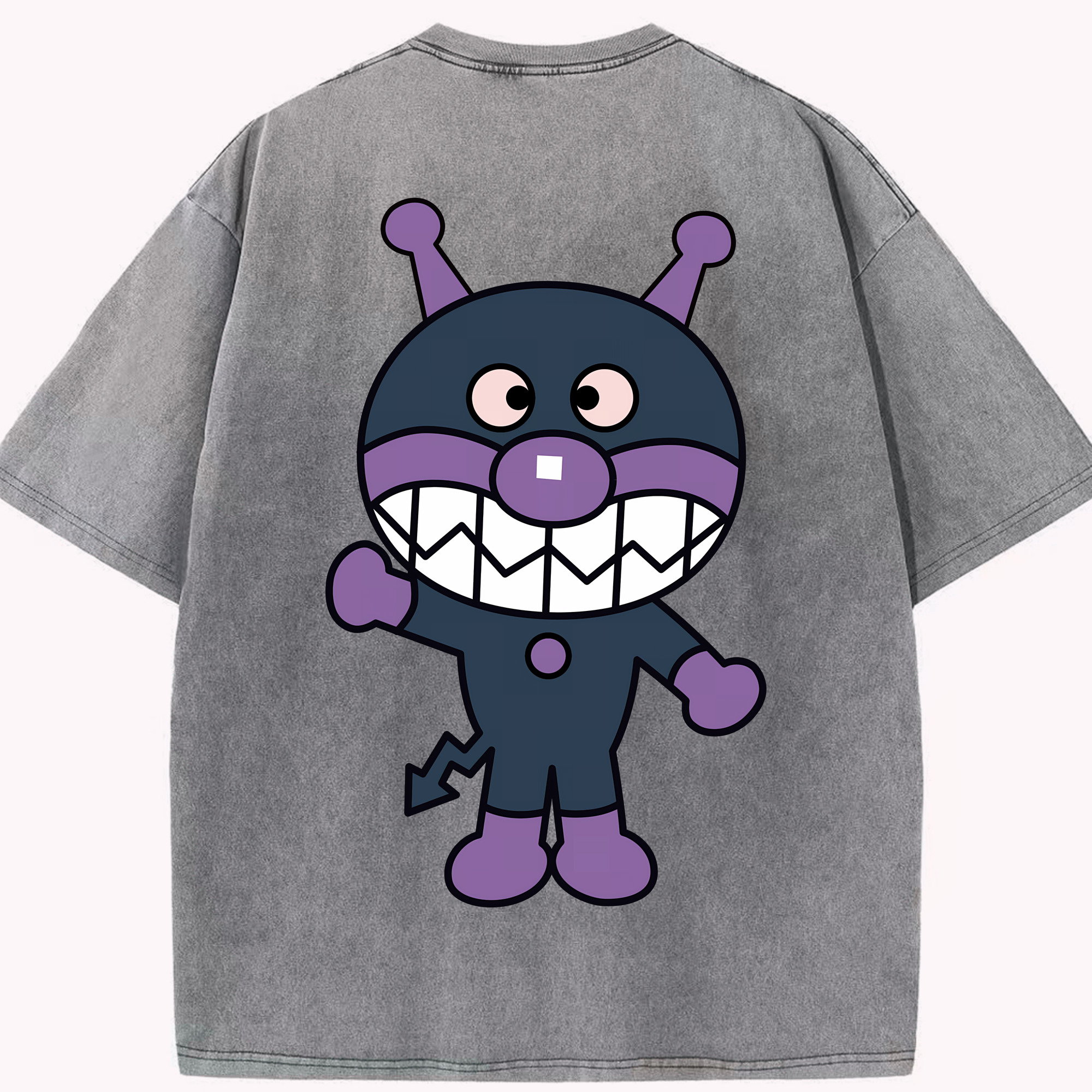 （画像用） アンパンマン Anpanman 綿100% ヴィンテージ風 半袖Tシャツ（背面プリント）