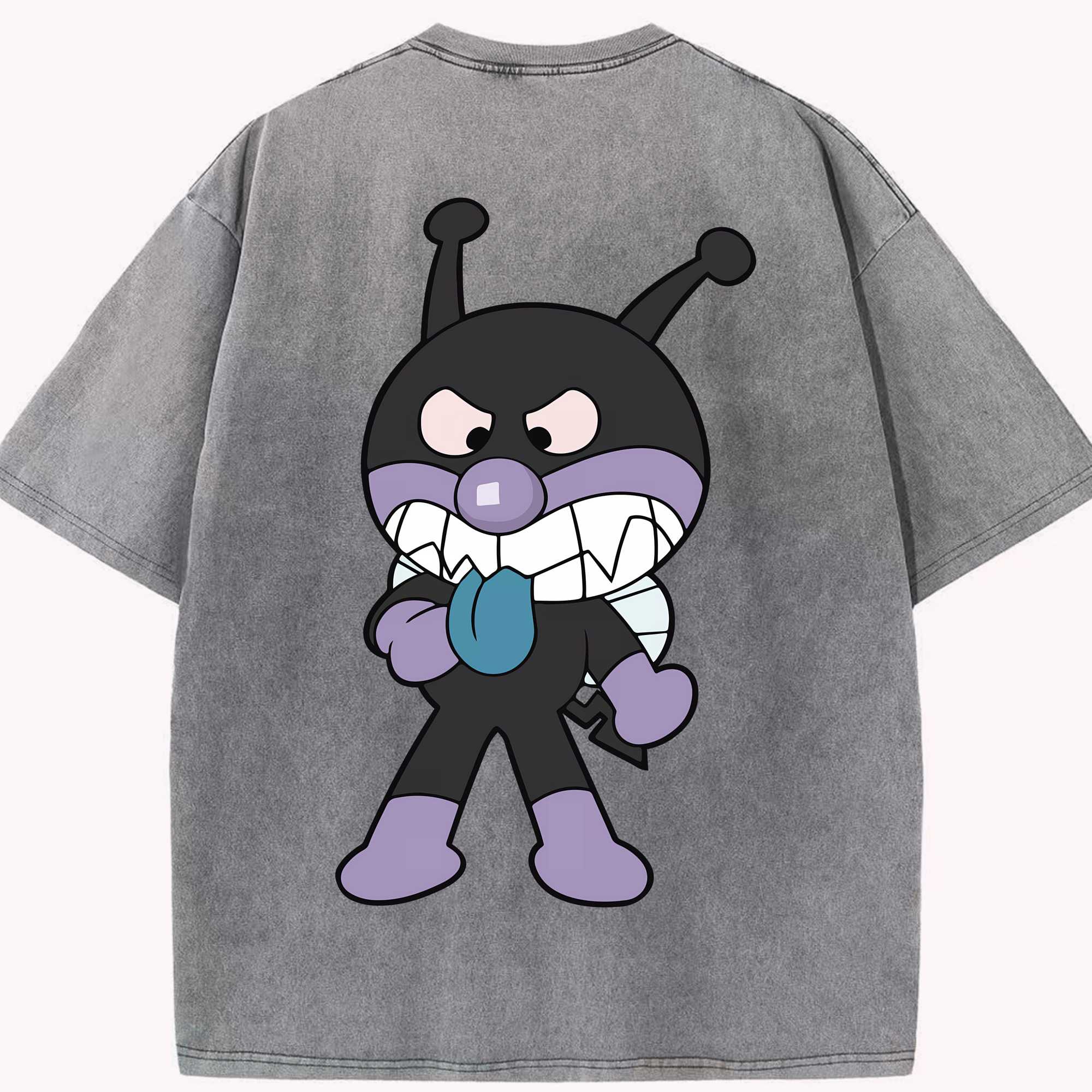 （画像用） アンパンマン Anpanman 綿100% ヴィンテージ風 半袖Tシャツ（背面プリント）