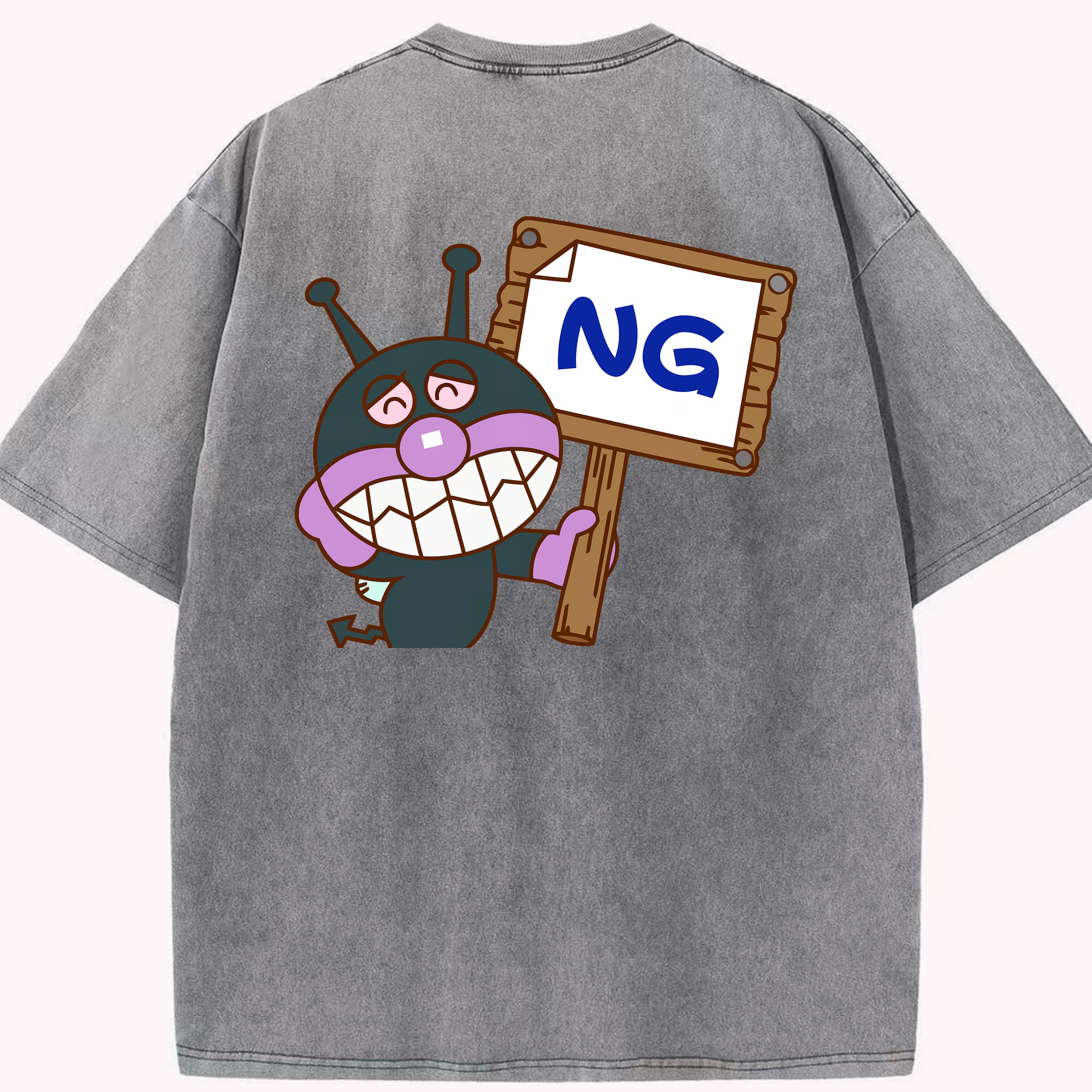 （画像用） アンパンマン Anpanman 綿100% ヴィンテージ風 半袖Tシャツ（背面プリント）