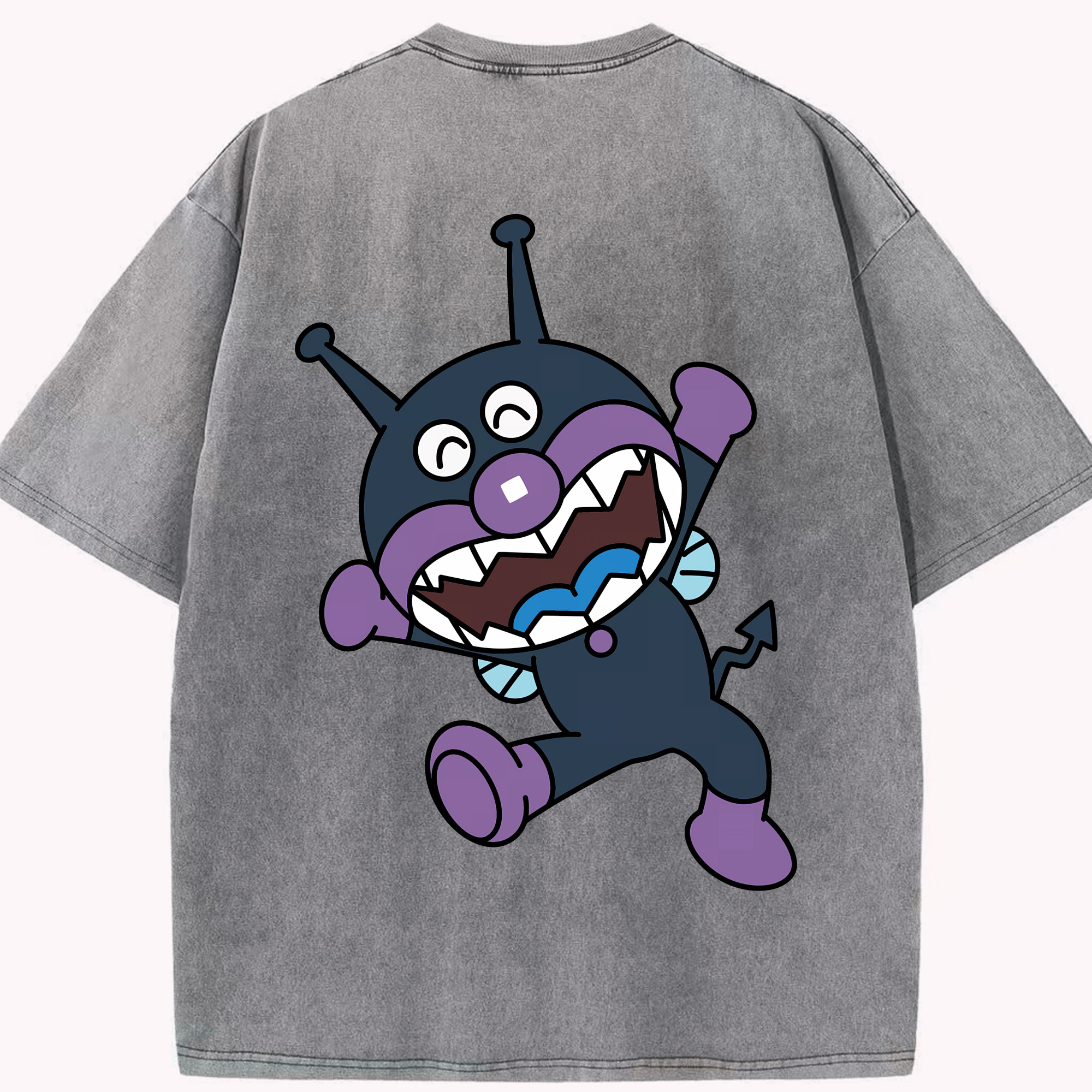 （画像用） アンパンマン Anpanman 綿100% ヴィンテージ風 半袖Tシャツ（背面プリント）