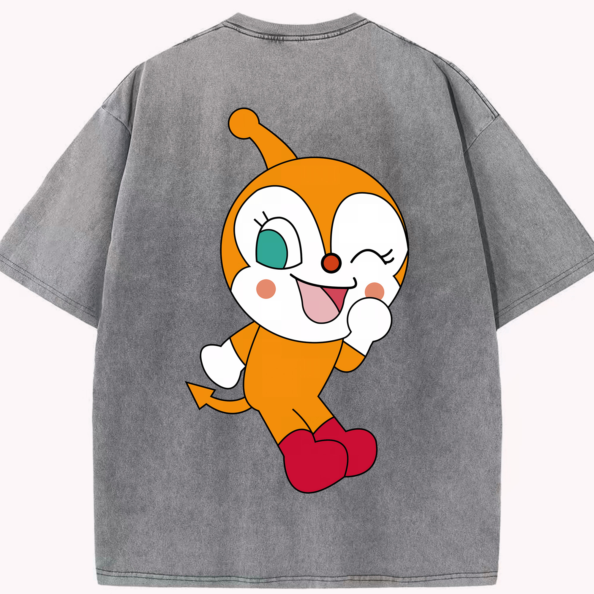 （画像用） アンパンマン Anpanman 綿100% ヴィンテージ風 半袖Tシャツ（背面プリント）