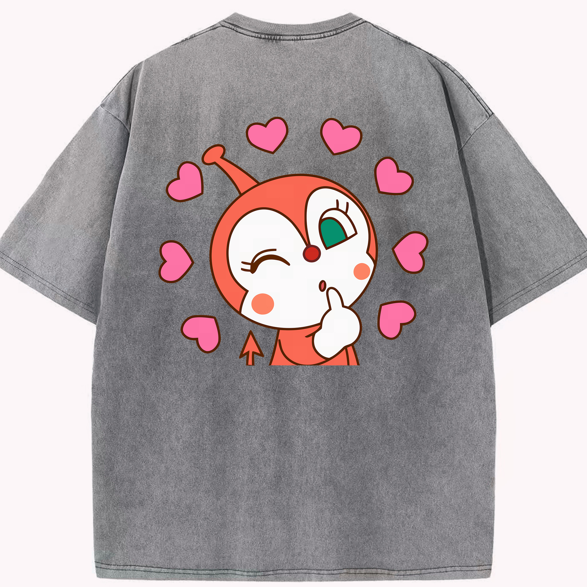 （画像用） アンパンマン Anpanman 綿100% ヴィンテージ風 半袖Tシャツ（背面プリント）