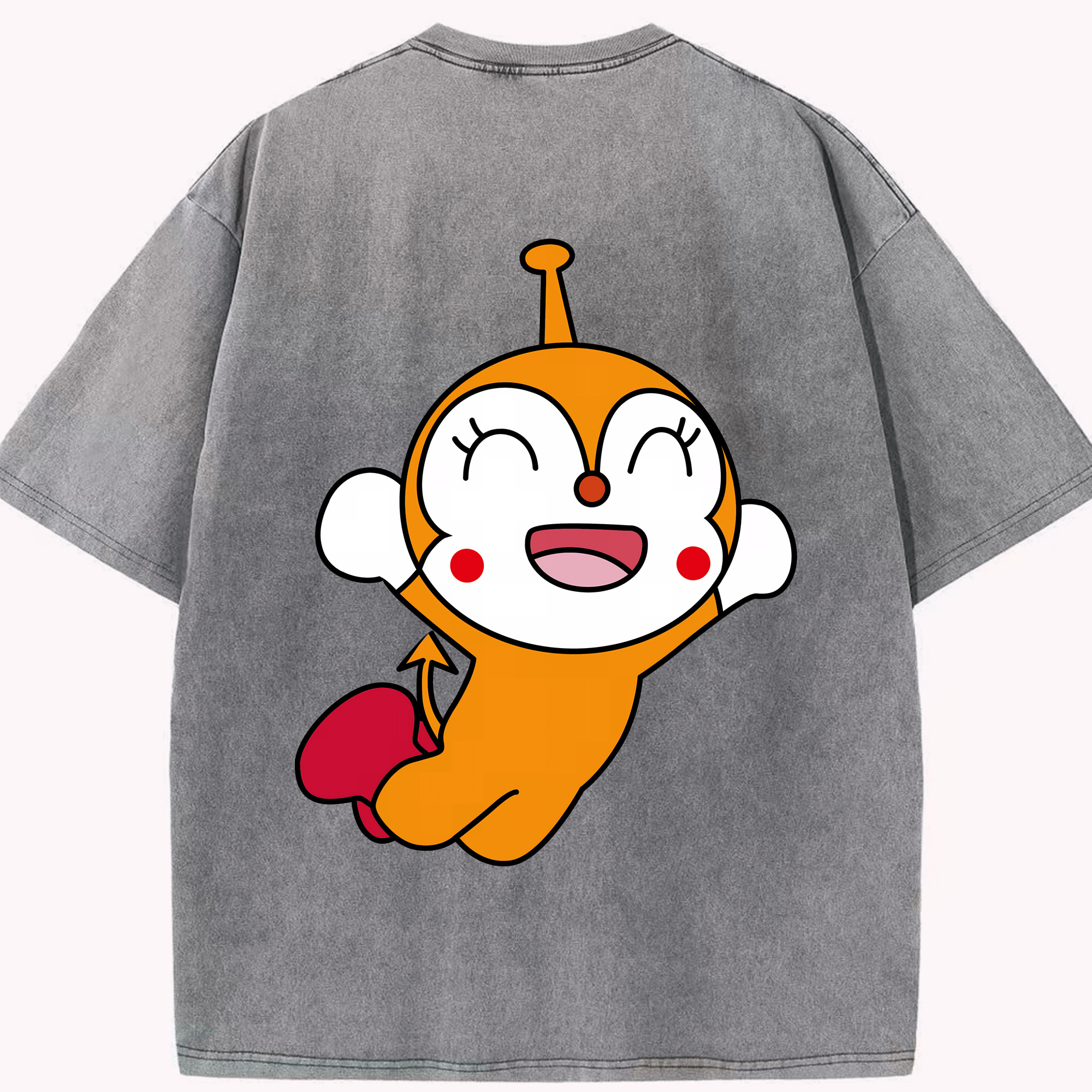 （画像用） アンパンマン Anpanman 綿100% ヴィンテージ風 半袖Tシャツ（背面プリント）