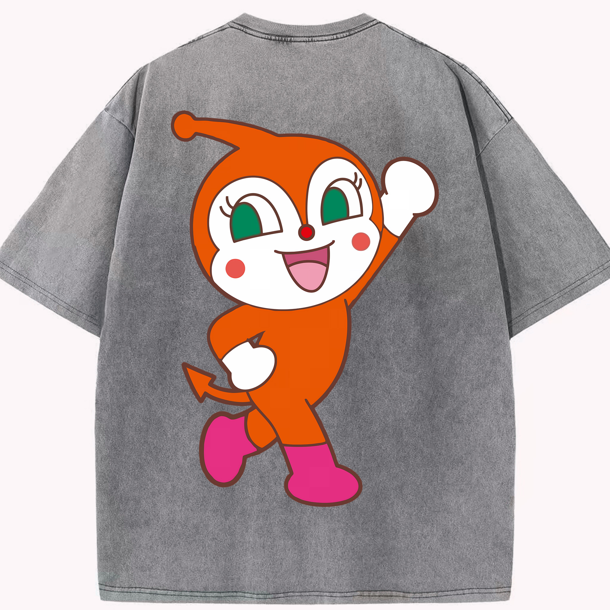 （画像用） アンパンマン Anpanman 綿100% ヴィンテージ風 半袖Tシャツ（背面プリント）