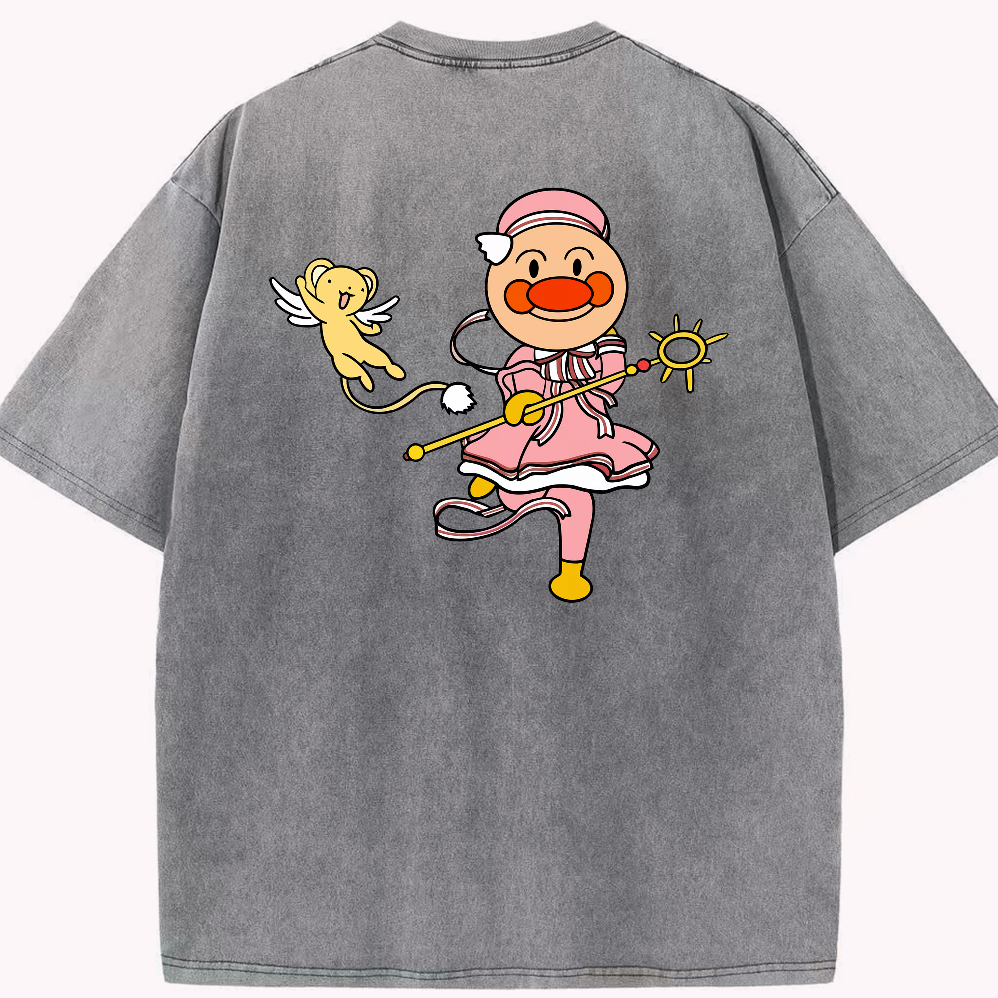 （画像用） アンパンマン Anpanman 綿100% ヴィンテージ風 半袖Tシャツ（背面プリント）