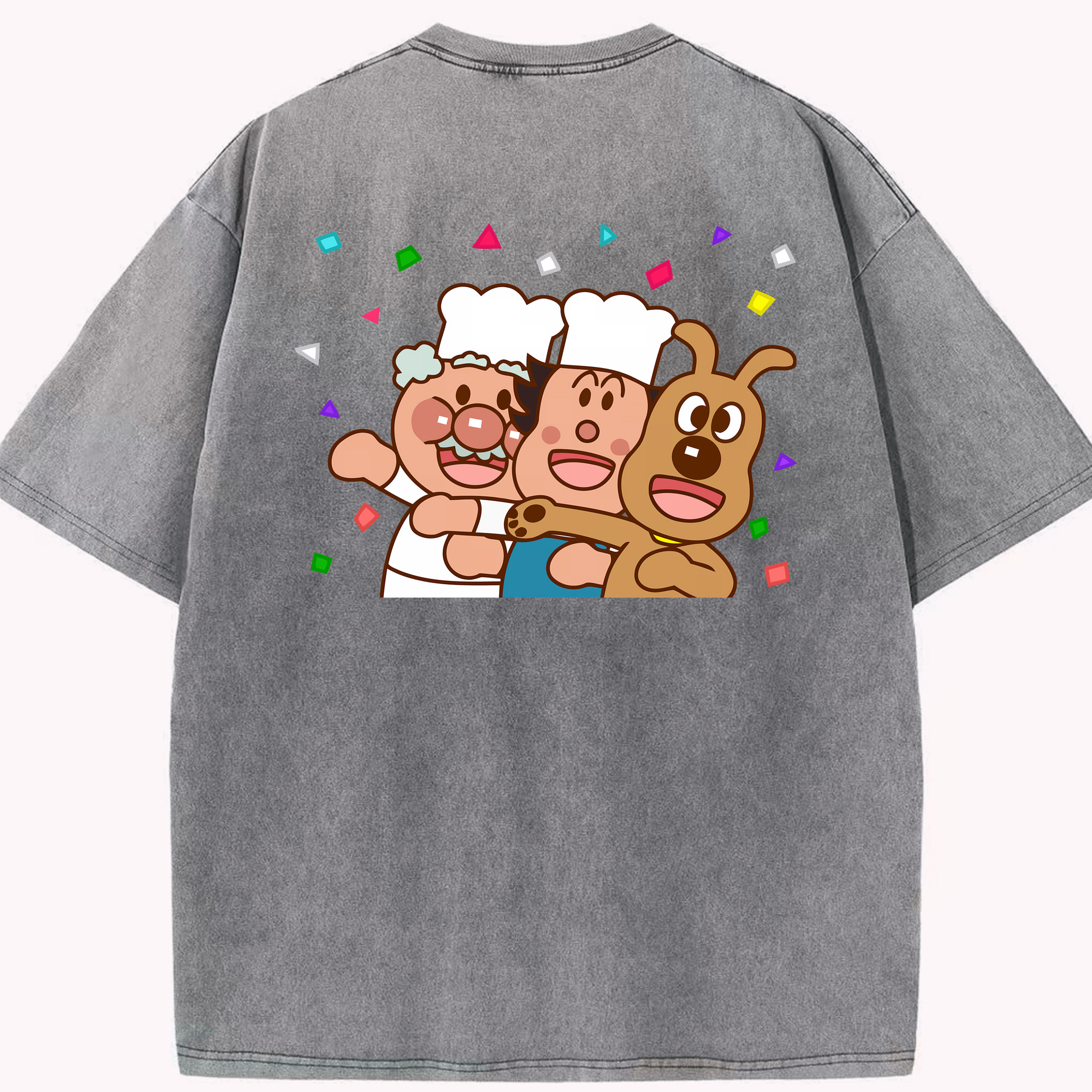 （画像用） アンパンマン Anpanman 綿100% ヴィンテージ風 半袖Tシャツ（背面プリント）