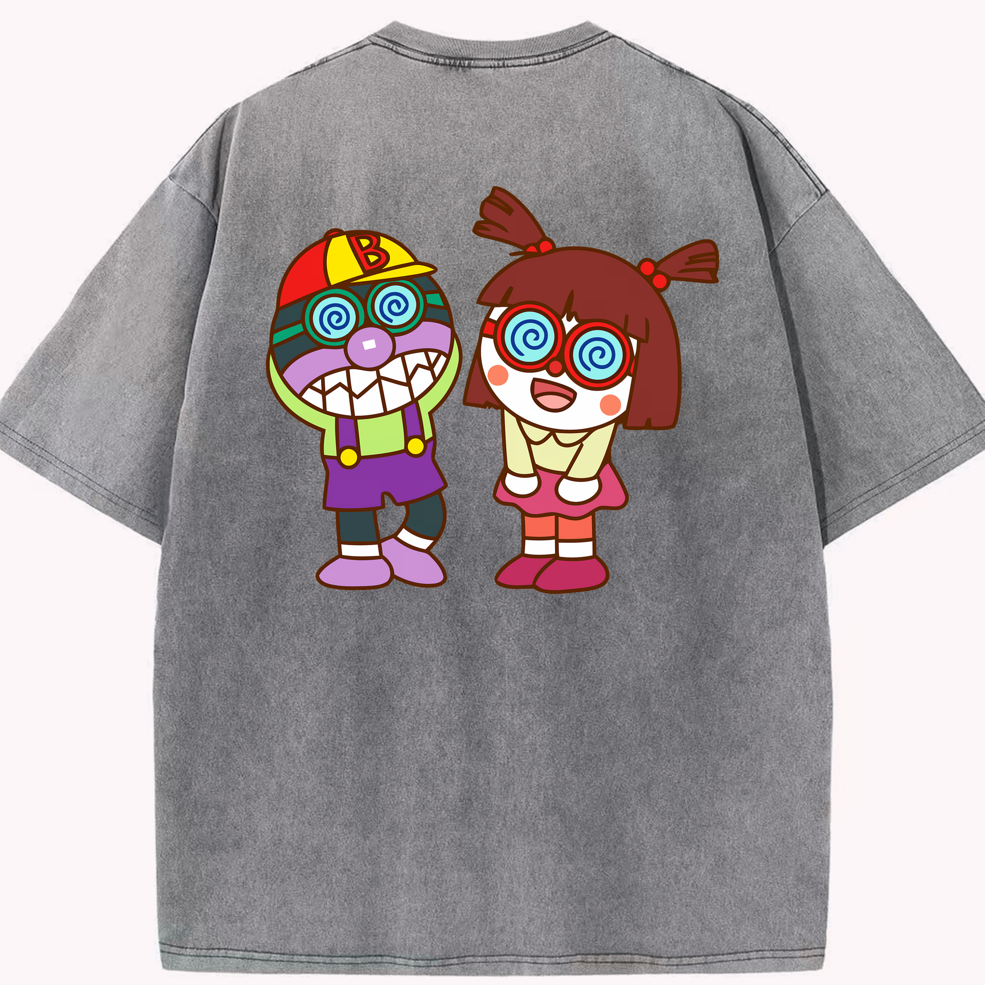 （画像用） アンパンマン Anpanman 綿100% ヴィンテージ風 半袖Tシャツ（背面プリント）