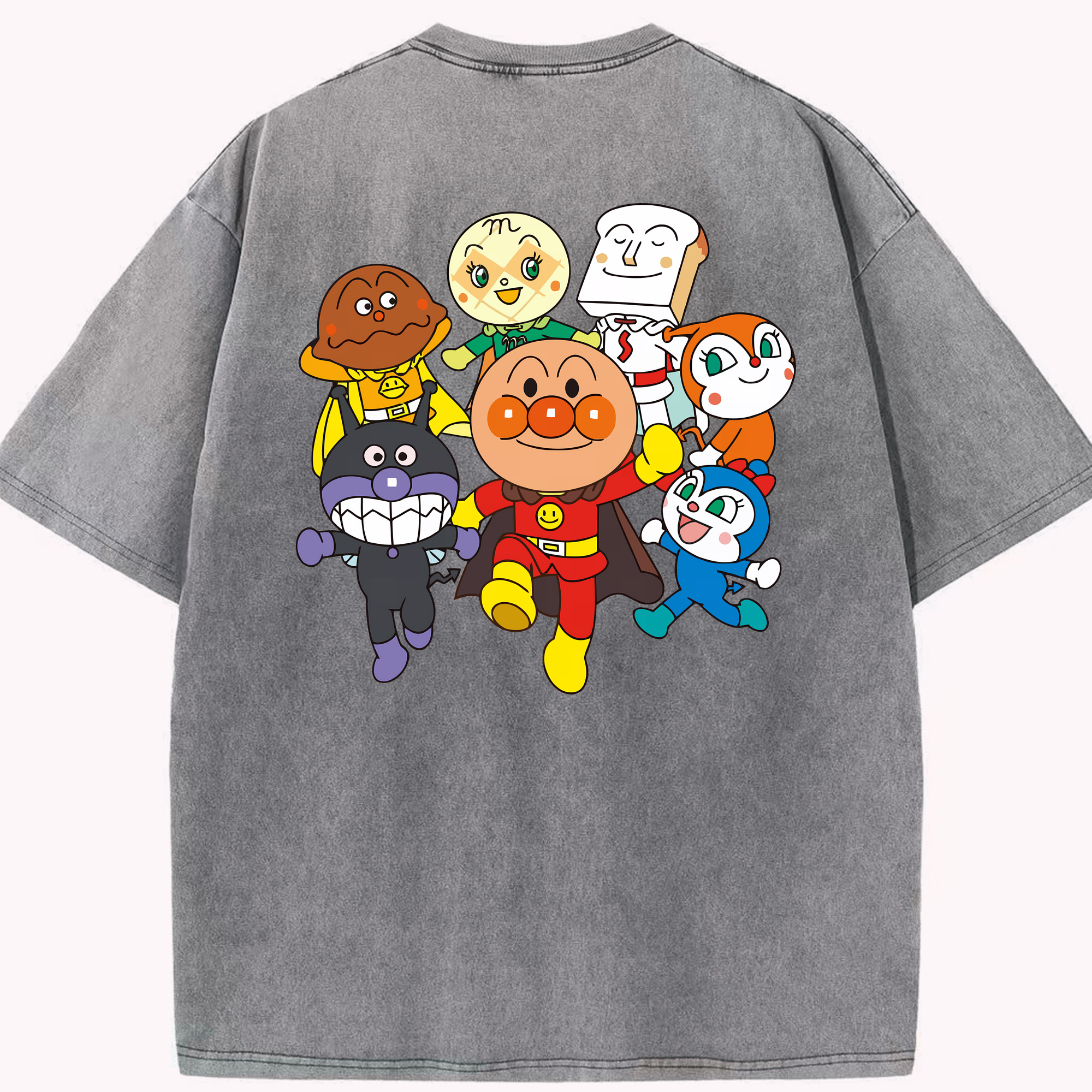（画像用） アンパンマン Anpanman 綿100% ヴィンテージ風 半袖Tシャツ（背面プリント）