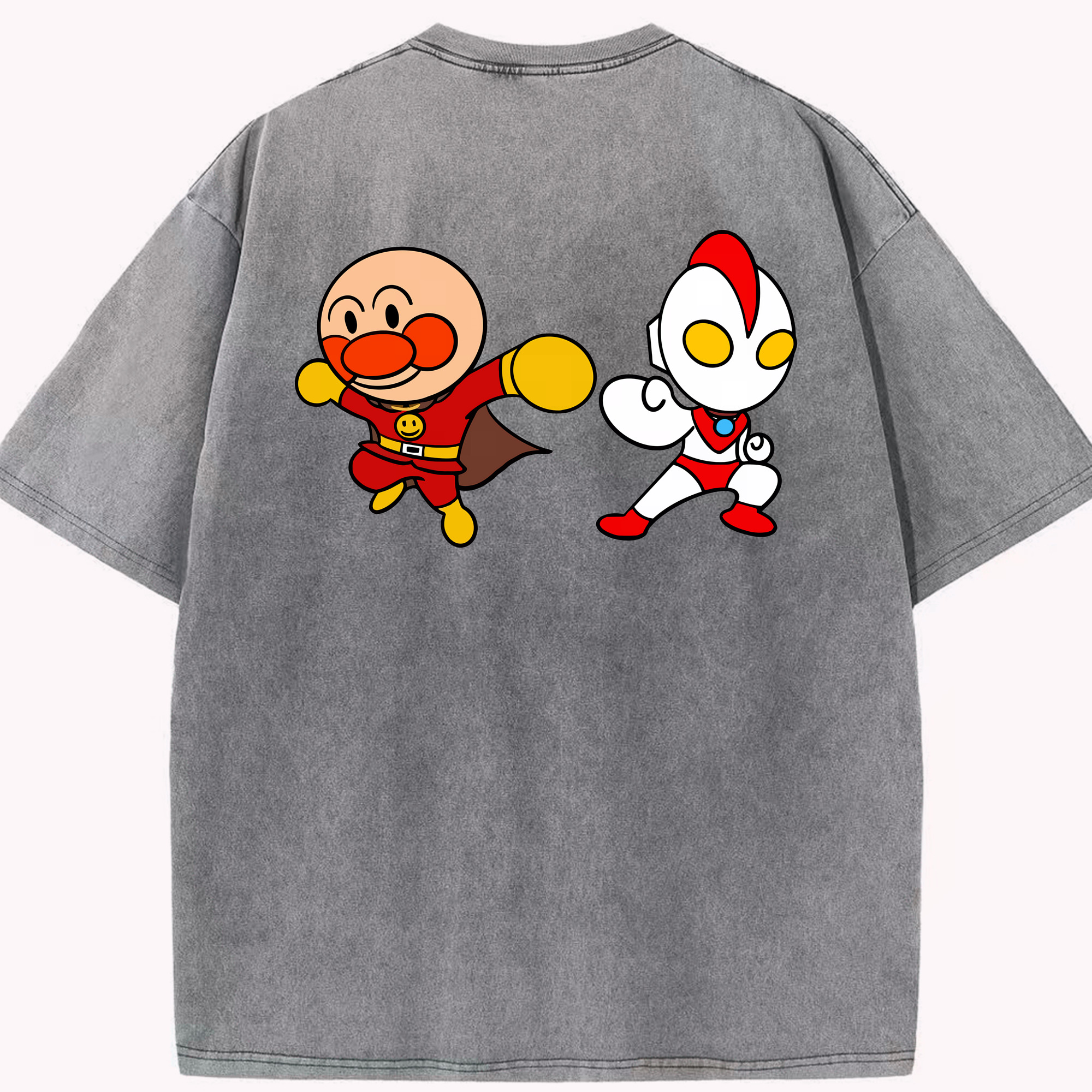 （画像用） アンパンマン Anpanman 綿100% ヴィンテージ風 半袖Tシャツ（背面プリント）
