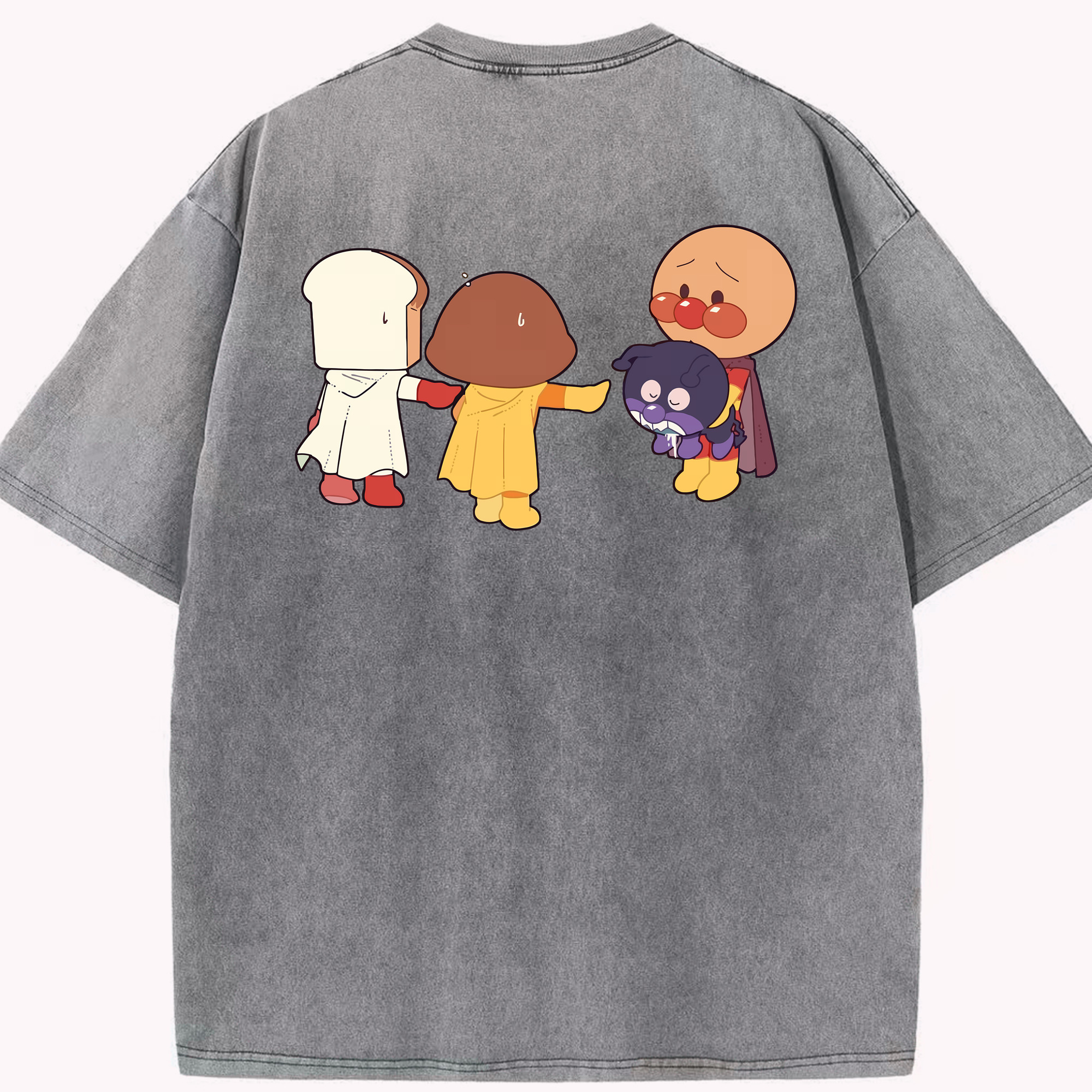（画像用） アンパンマン Anpanman 綿100% ヴィンテージ風 半袖Tシャツ（背面プリント）
