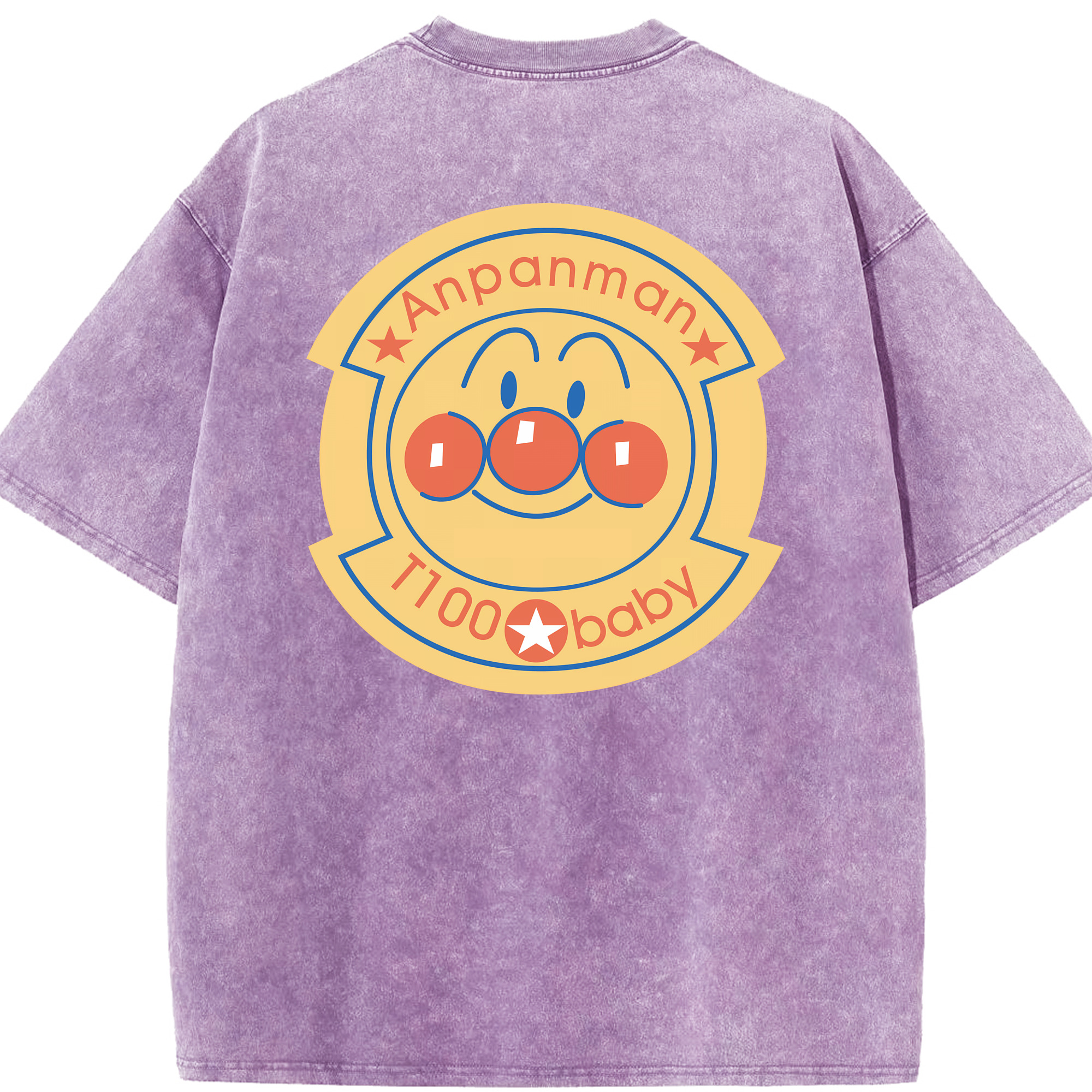 （画像用） アンパンマン Anpanman 綿100% ヴィンテージ風 半袖Tシャツ（背面プリント）