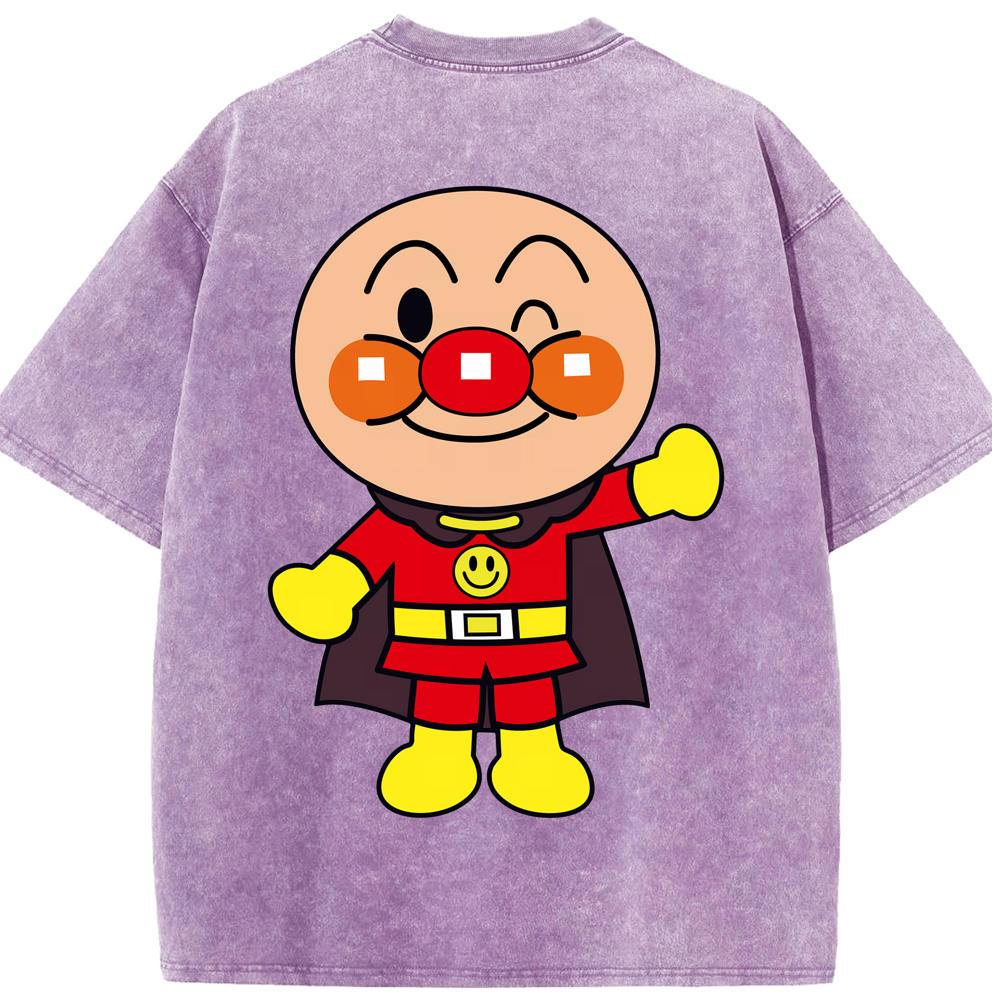 （画像用） アンパンマン Anpanman 綿100% ヴィンテージ風 半袖Tシャツ（背面プリント）