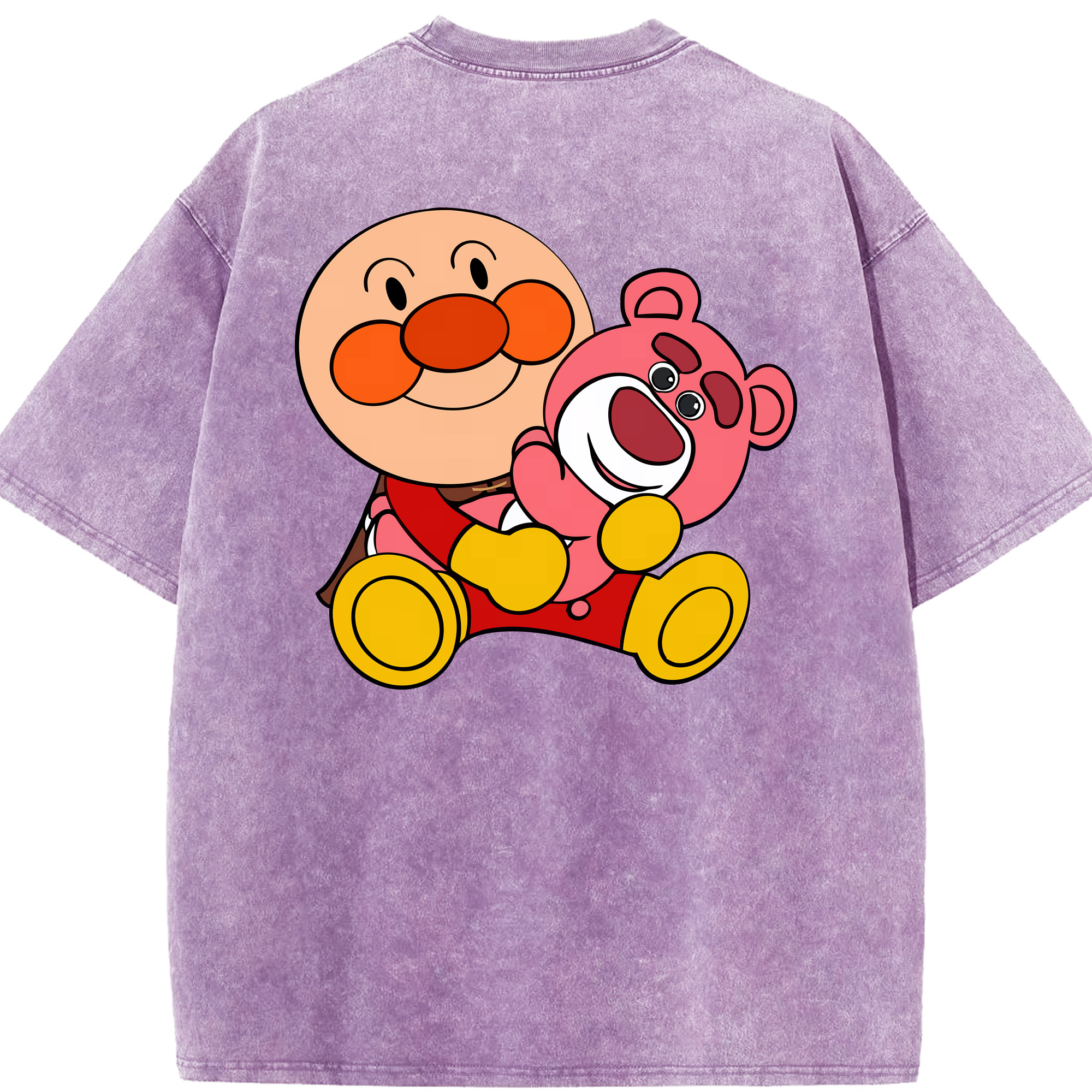 （画像用） アンパンマン Anpanman 綿100% ヴィンテージ風 半袖Tシャツ（背面プリント）