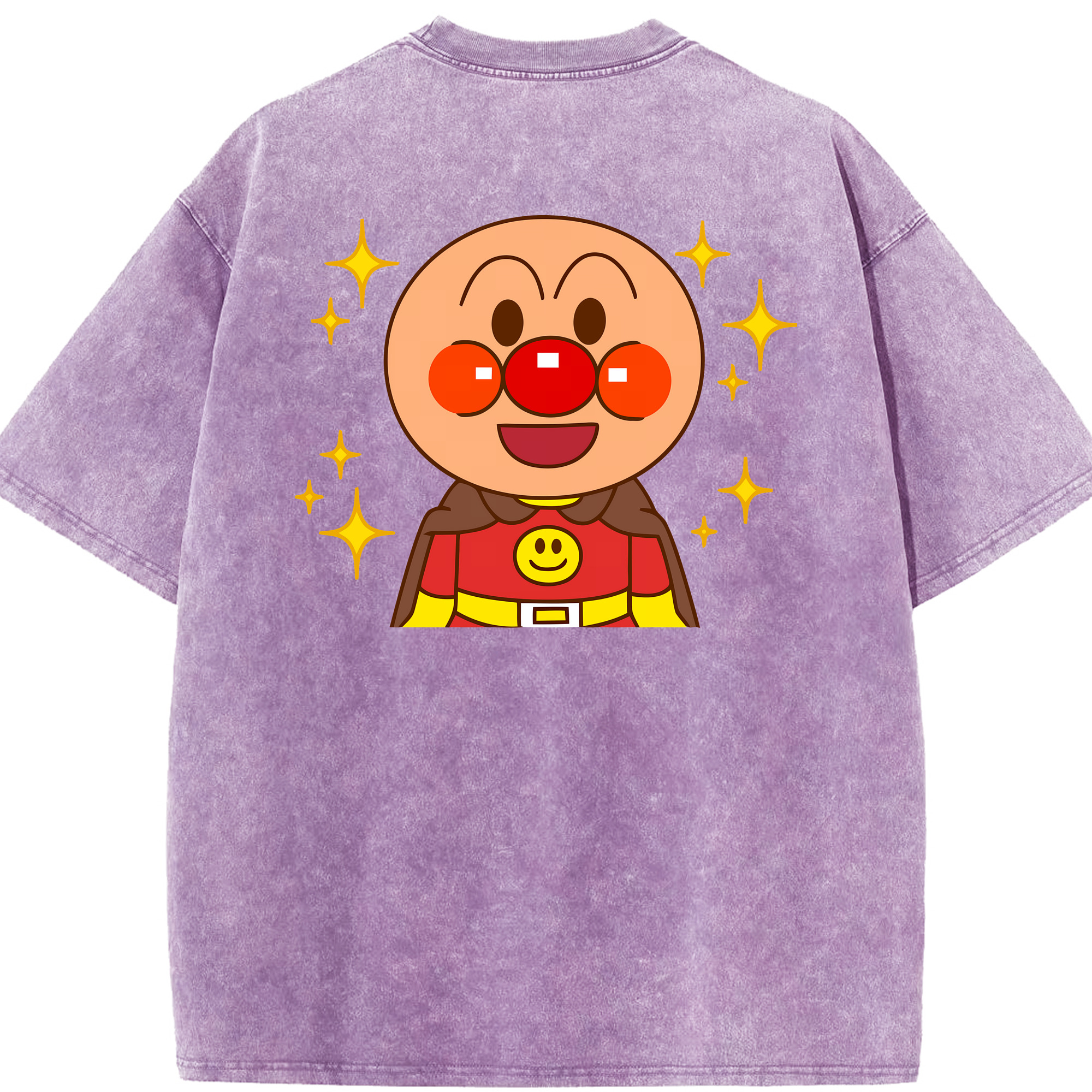 （画像用） アンパンマン Anpanman 綿100% ヴィンテージ風 半袖Tシャツ（背面プリント）