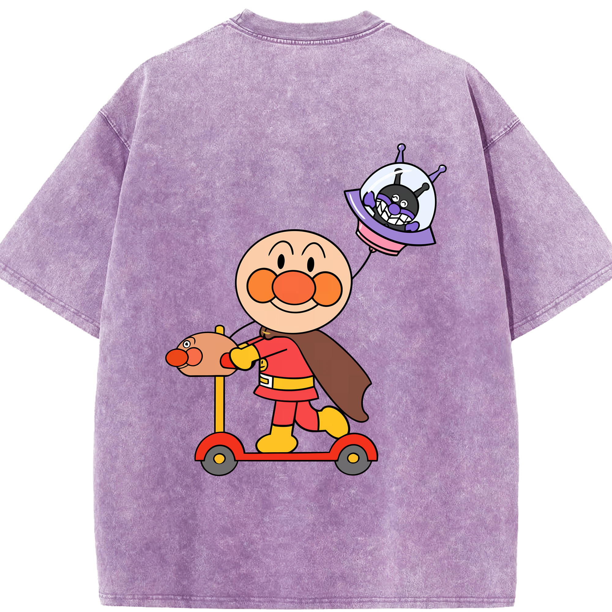 （画像用） アンパンマン Anpanman 綿100% ヴィンテージ風 半袖Tシャツ（背面プリント）