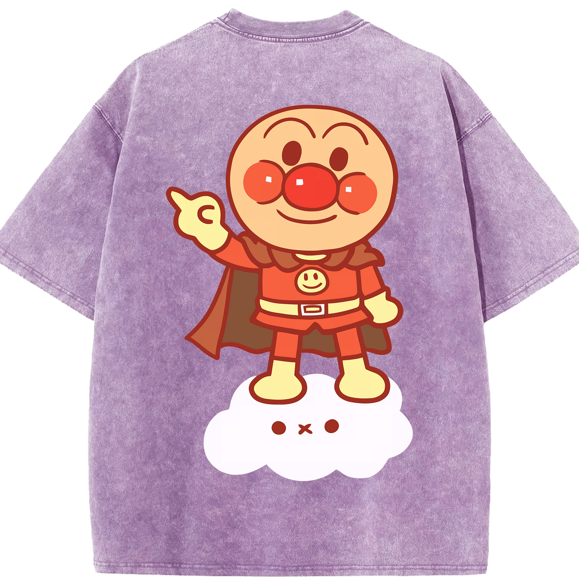 （画像用） アンパンマン Anpanman 綿100% ヴィンテージ風 半袖Tシャツ（背面プリント）