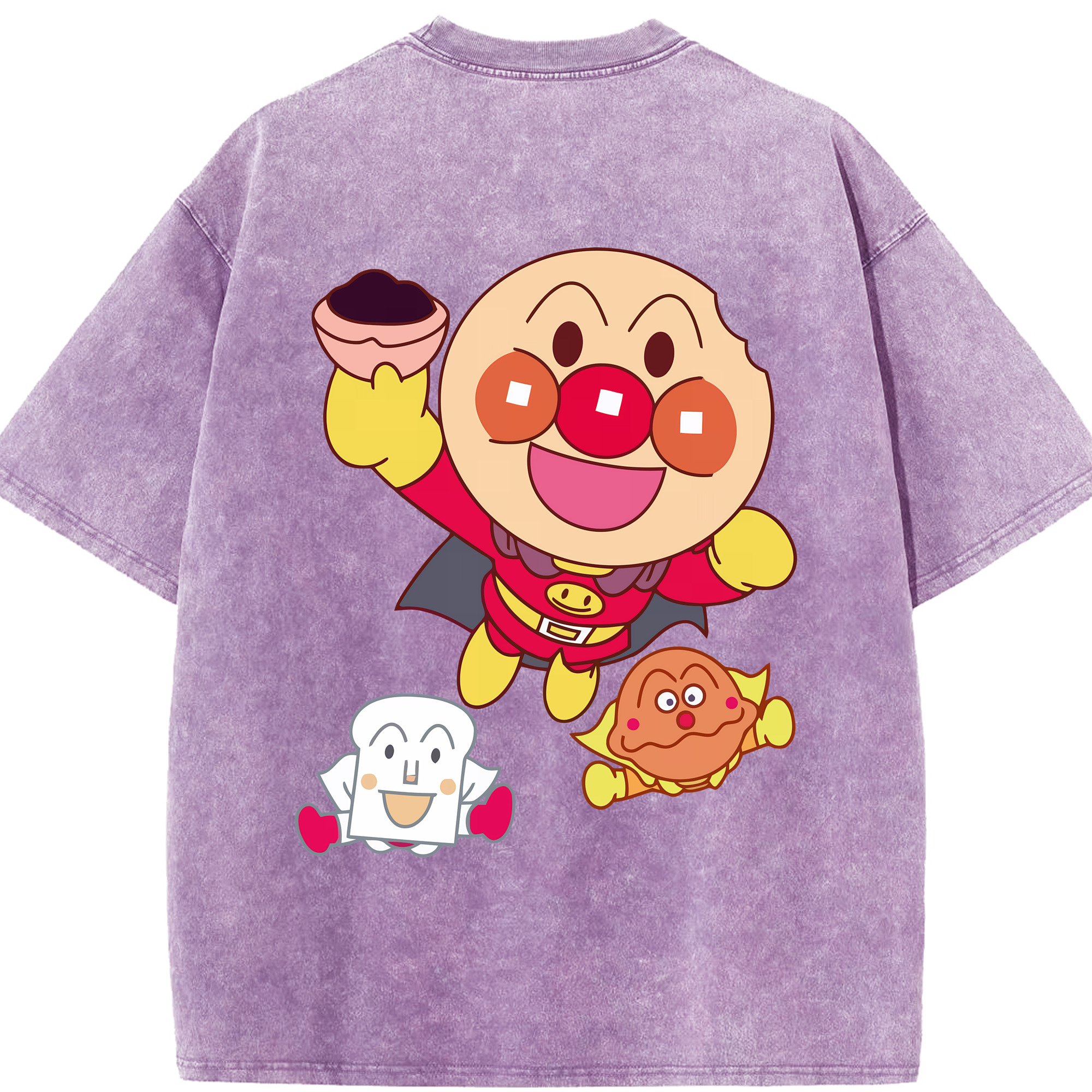 （画像用） アンパンマン Anpanman 綿100% ヴィンテージ風 半袖Tシャツ（背面プリント）
