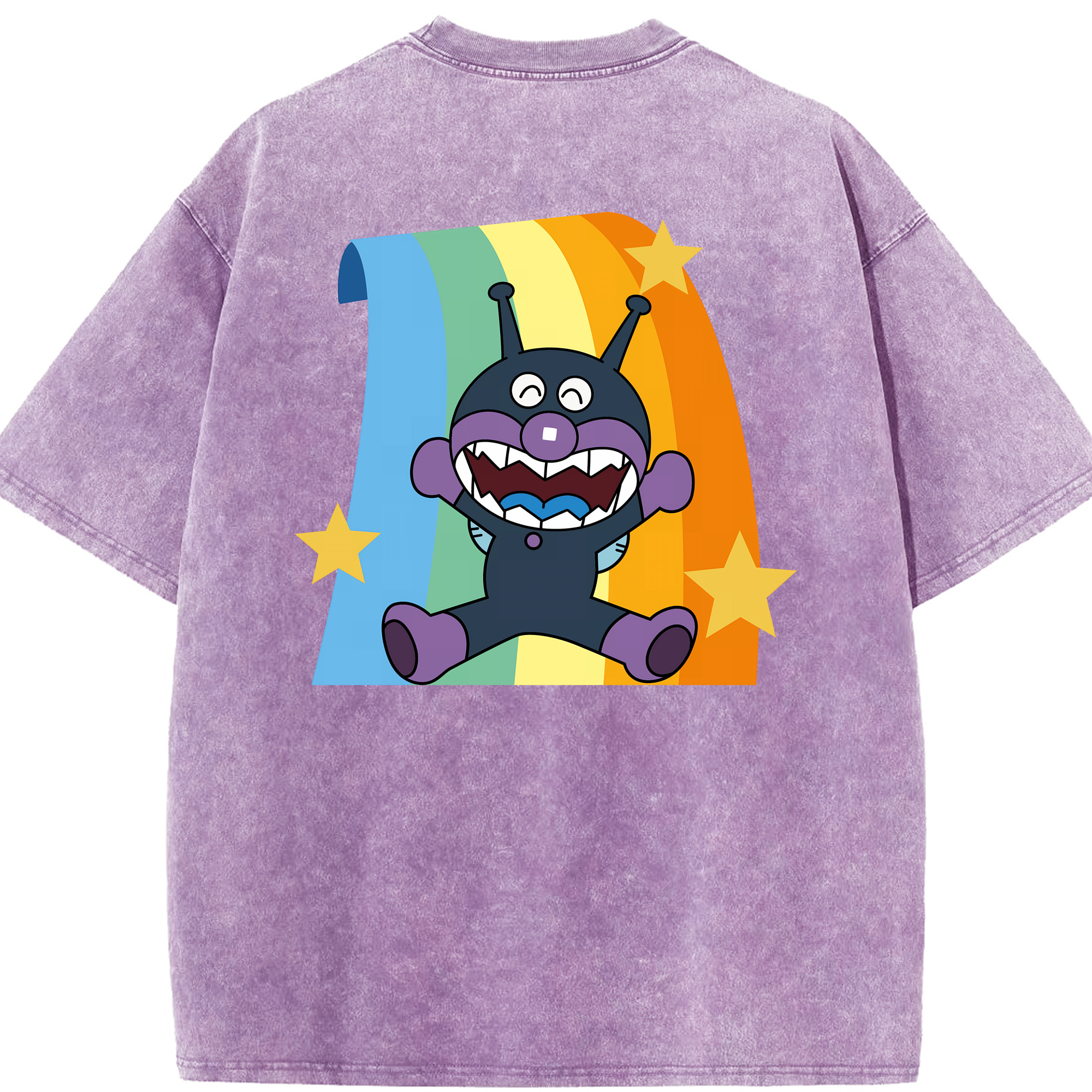 （画像用） アンパンマン Anpanman 綿100% ヴィンテージ風 半袖Tシャツ（背面プリント）