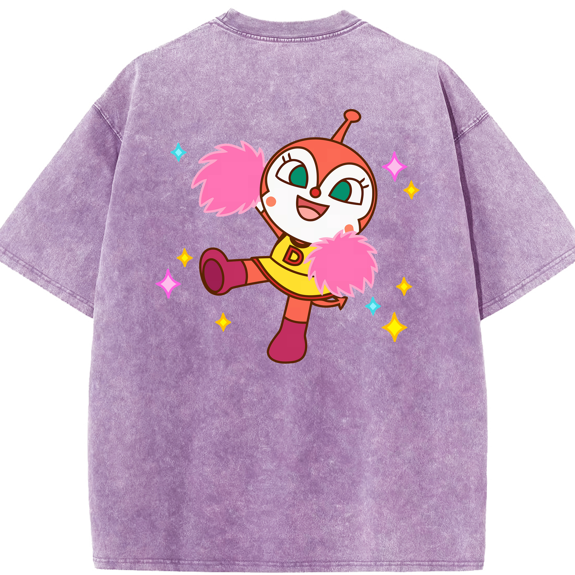（画像用） アンパンマン Anpanman 綿100% ヴィンテージ風 半袖Tシャツ（背面プリント）
