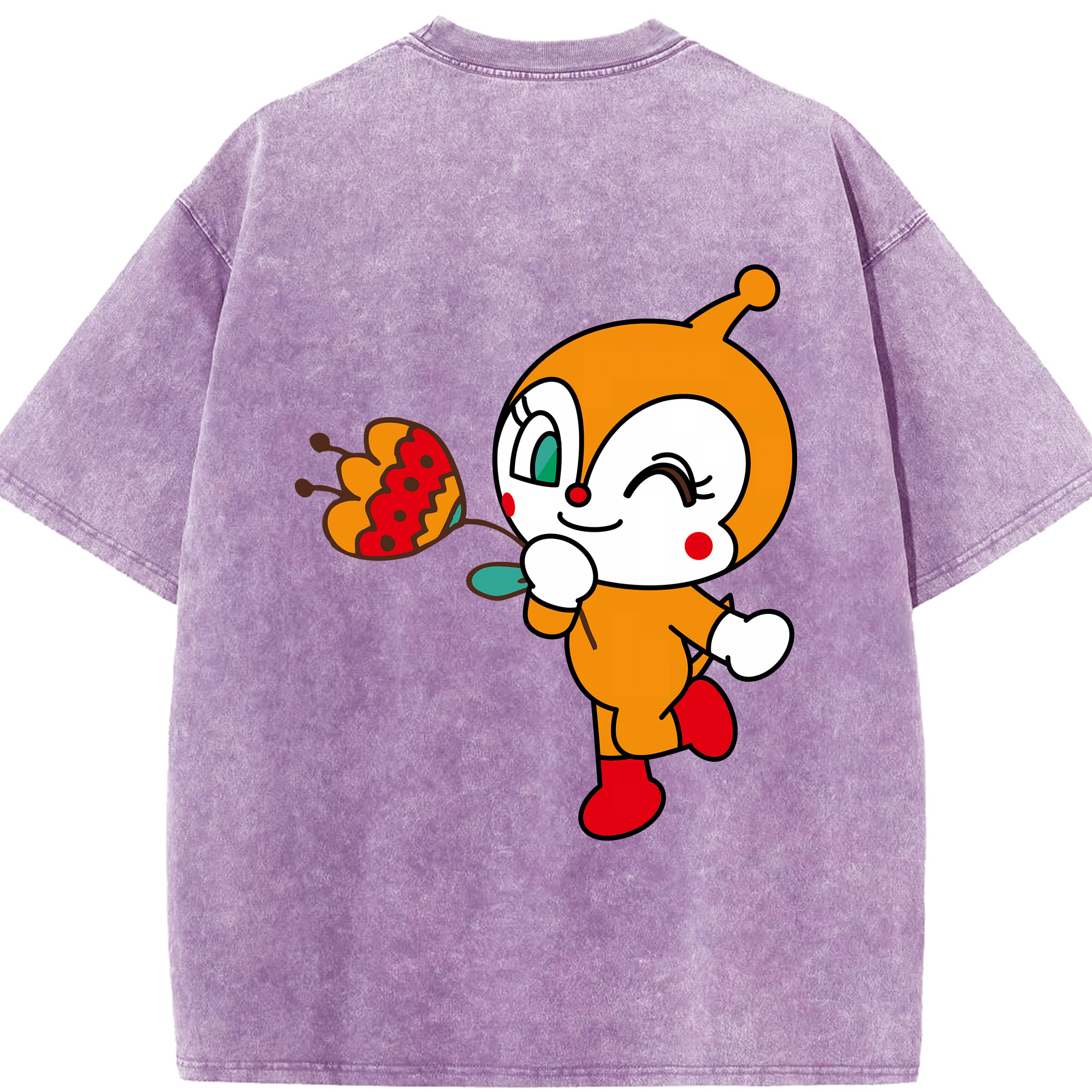 （画像用） アンパンマン Anpanman 綿100% ヴィンテージ風 半袖Tシャツ（背面プリント）