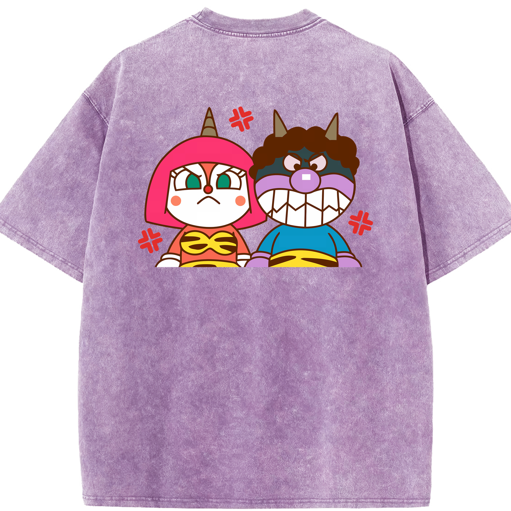 （画像用） アンパンマン Anpanman 綿100% ヴィンテージ風 半袖Tシャツ（背面プリント）