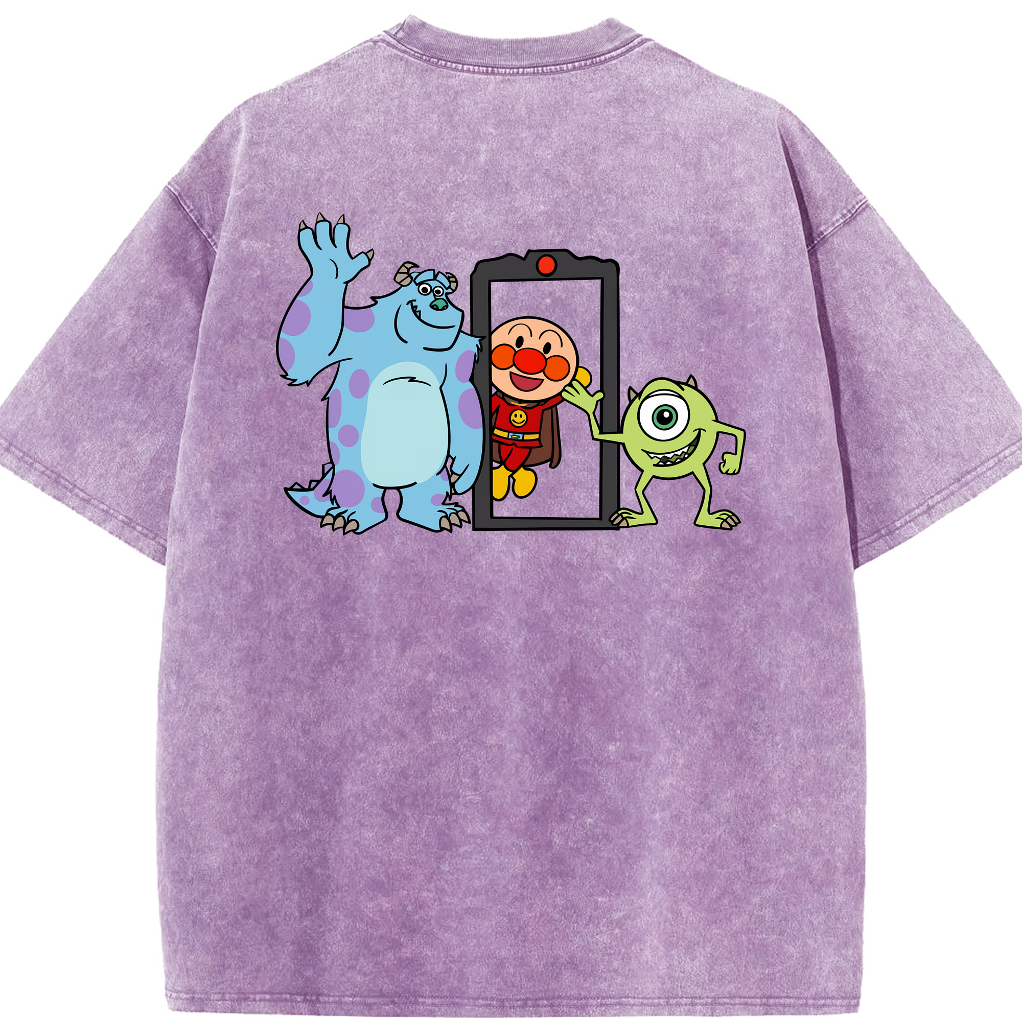 （画像用） アンパンマン Anpanman 綿100% ヴィンテージ風 半袖Tシャツ（背面プリント）