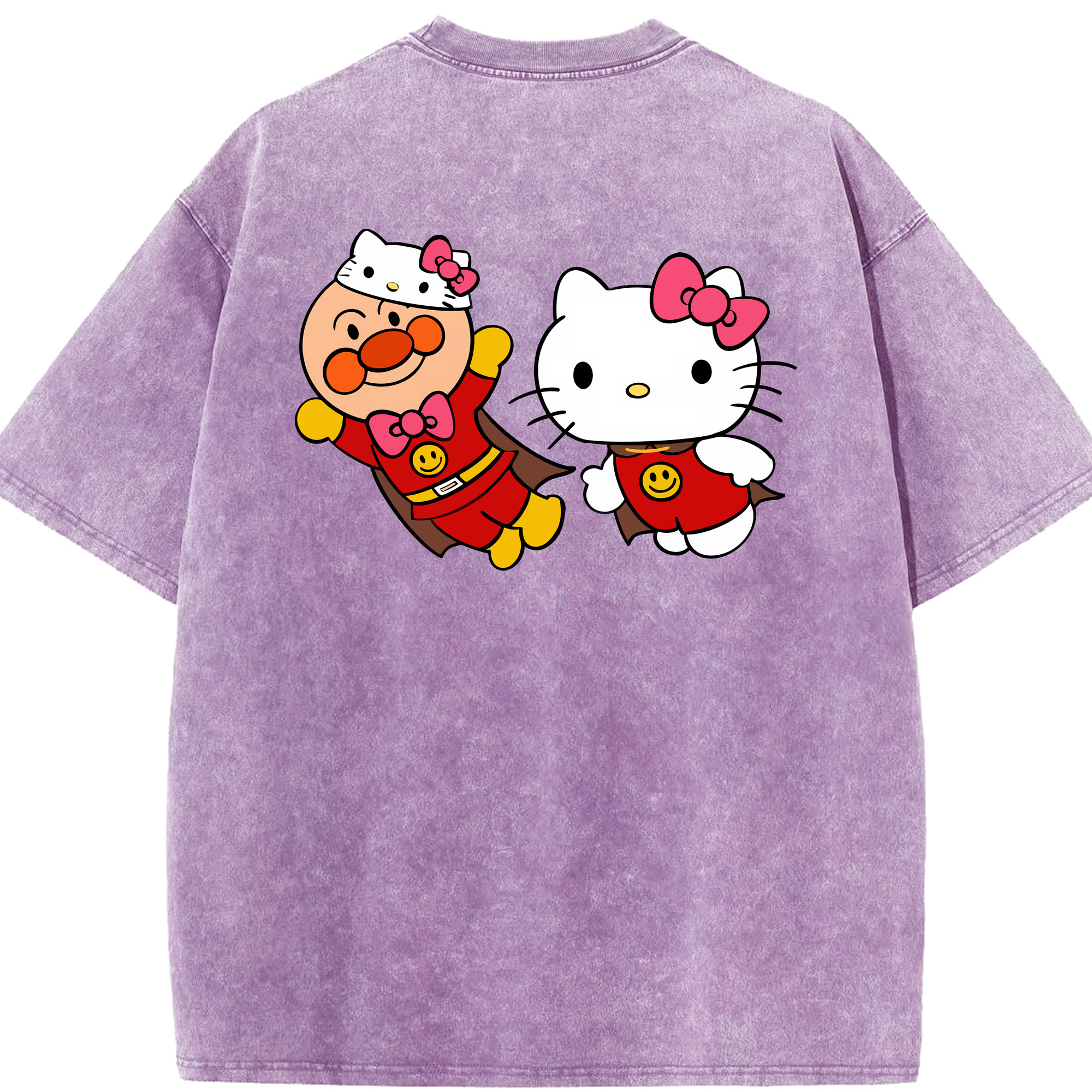 （画像用） アンパンマン Anpanman 綿100% ヴィンテージ風 半袖Tシャツ（背面プリント）