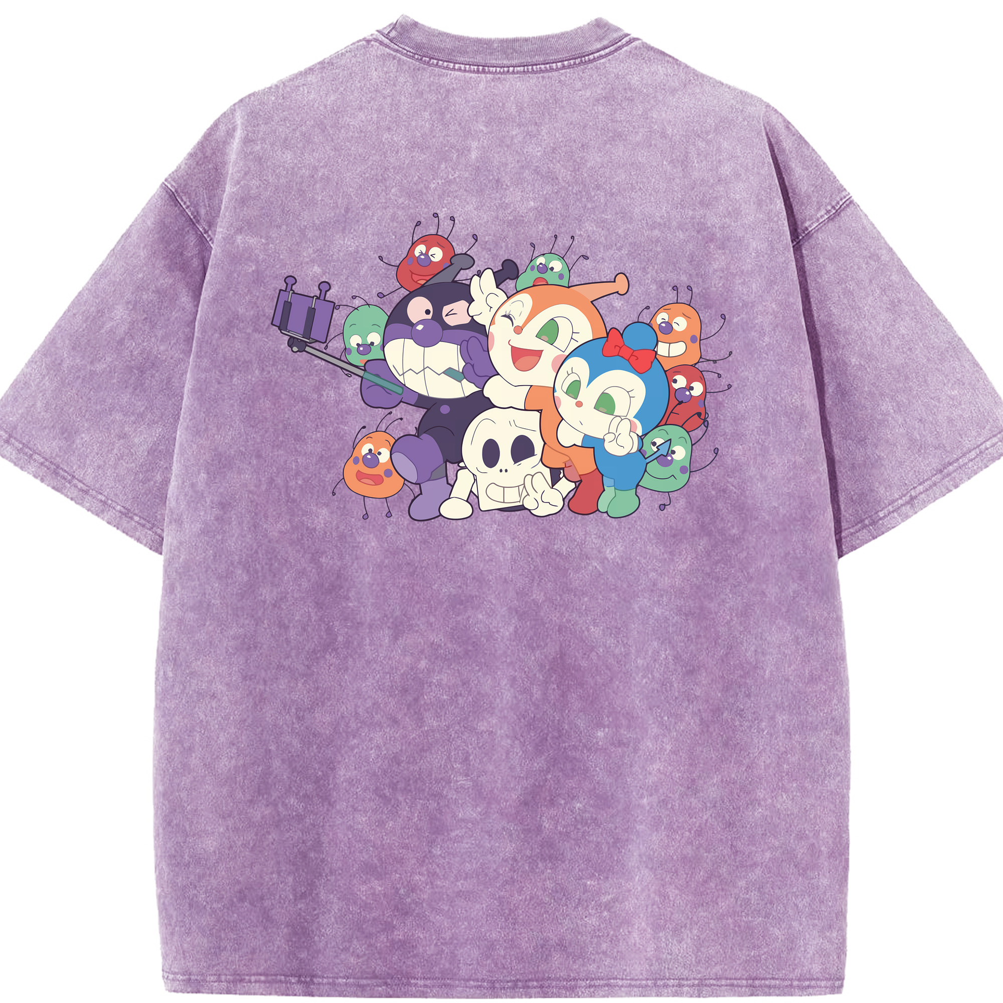 （画像用） アンパンマン Anpanman 綿100% ヴィンテージ風 半袖Tシャツ（背面プリント）