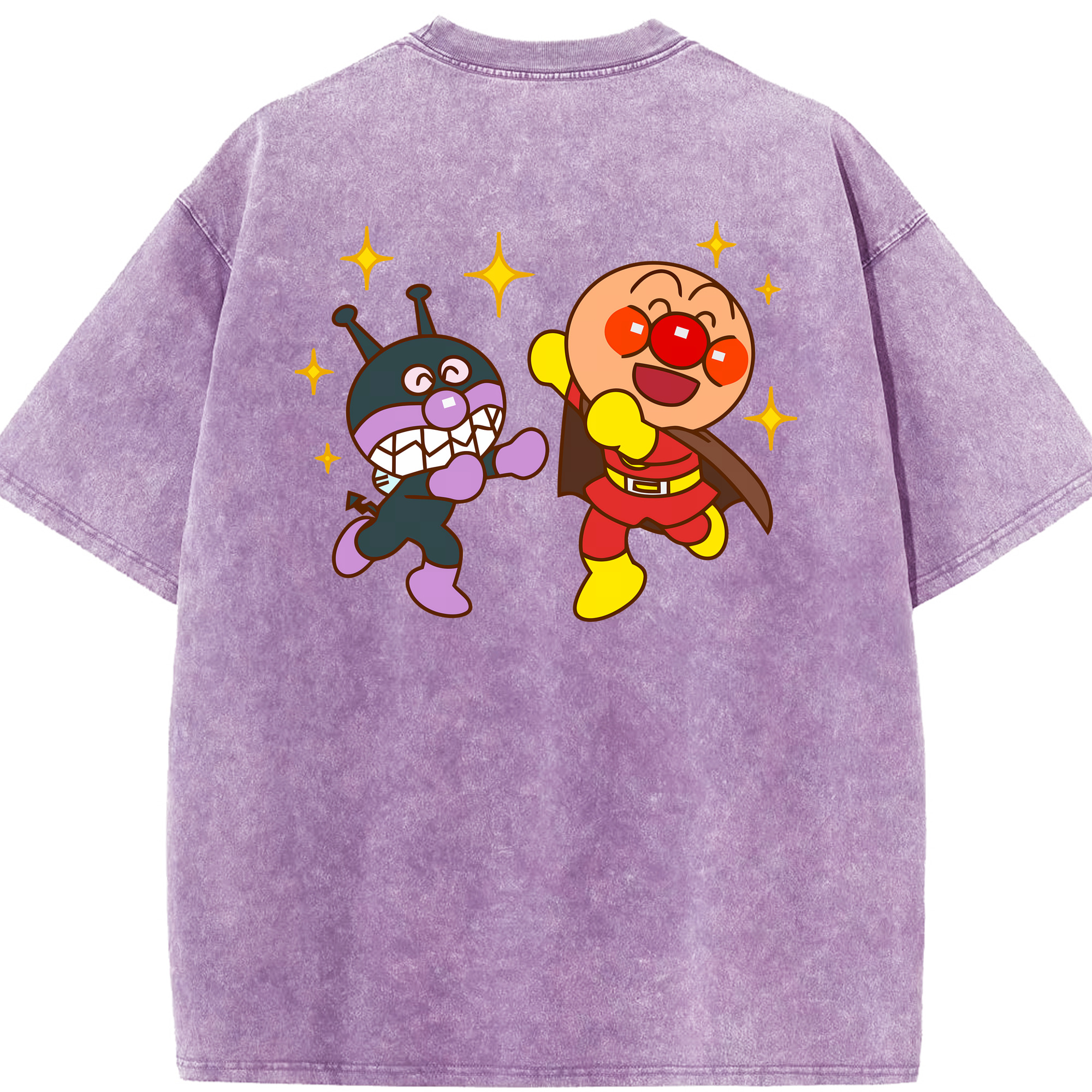 （画像用） アンパンマン Anpanman 綿100% ヴィンテージ風 半袖Tシャツ（背面プリント）