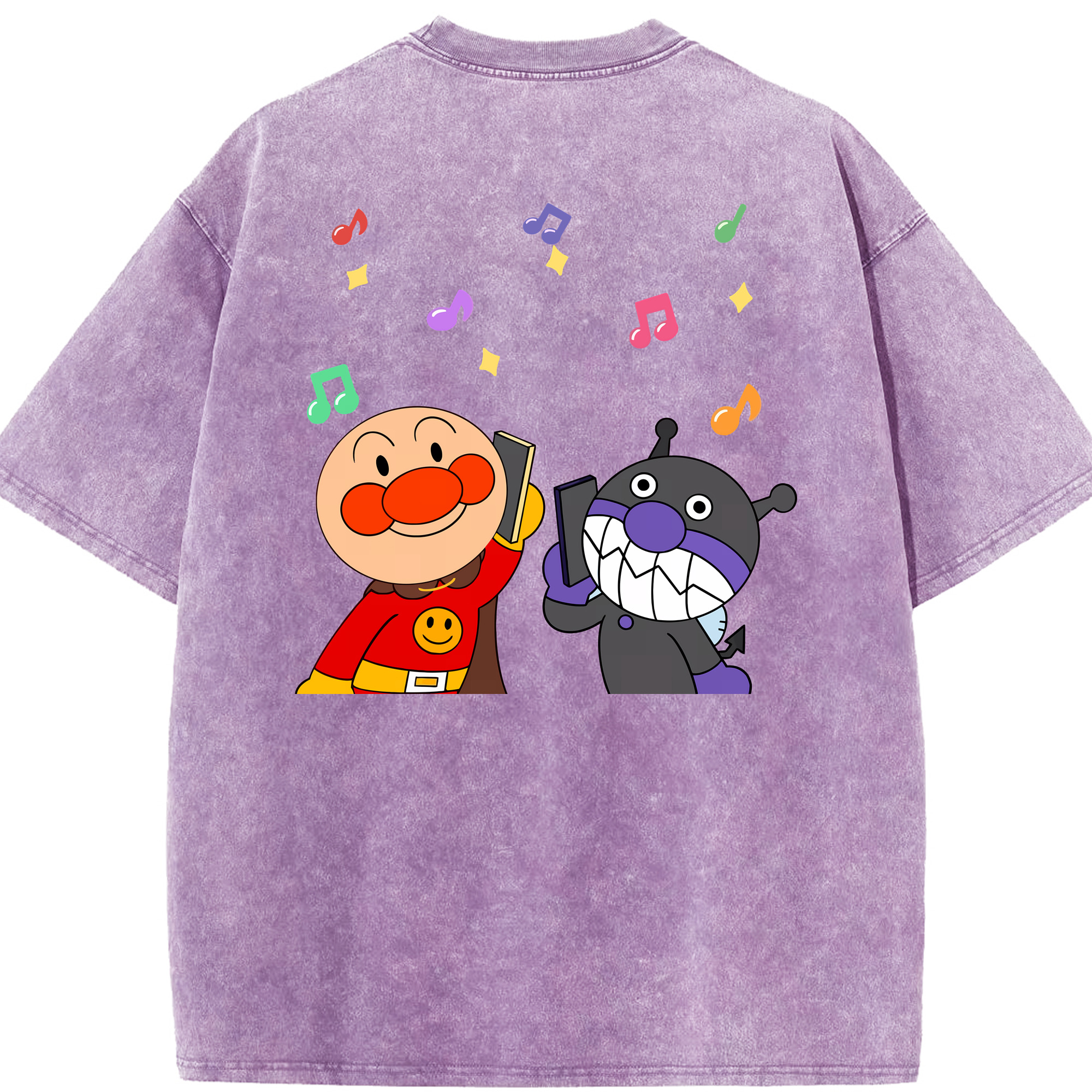 （画像用） アンパンマン Anpanman 綿100% ヴィンテージ風 半袖Tシャツ（背面プリント）