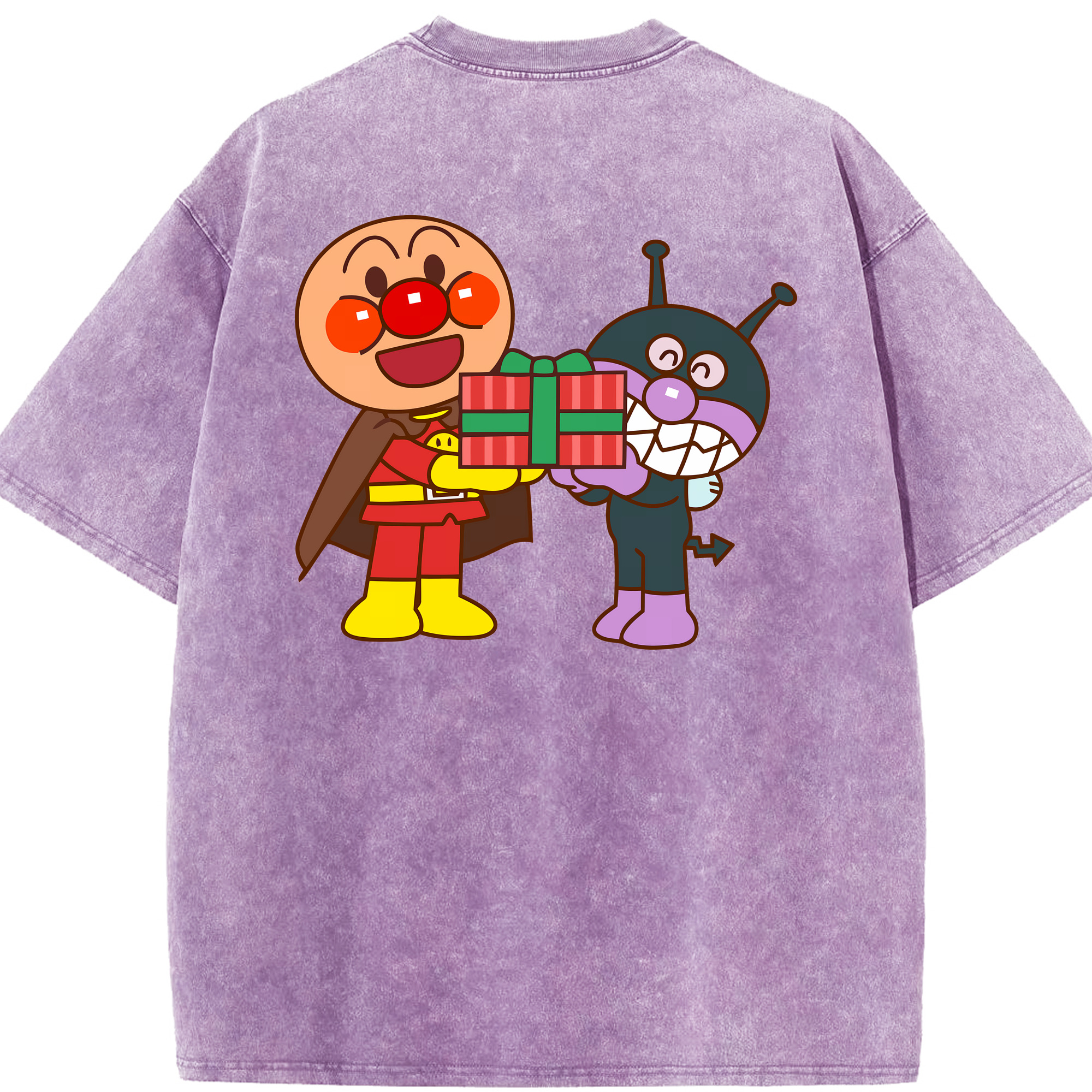 （画像用） アンパンマン Anpanman 綿100% ヴィンテージ風 半袖Tシャツ（背面プリント）