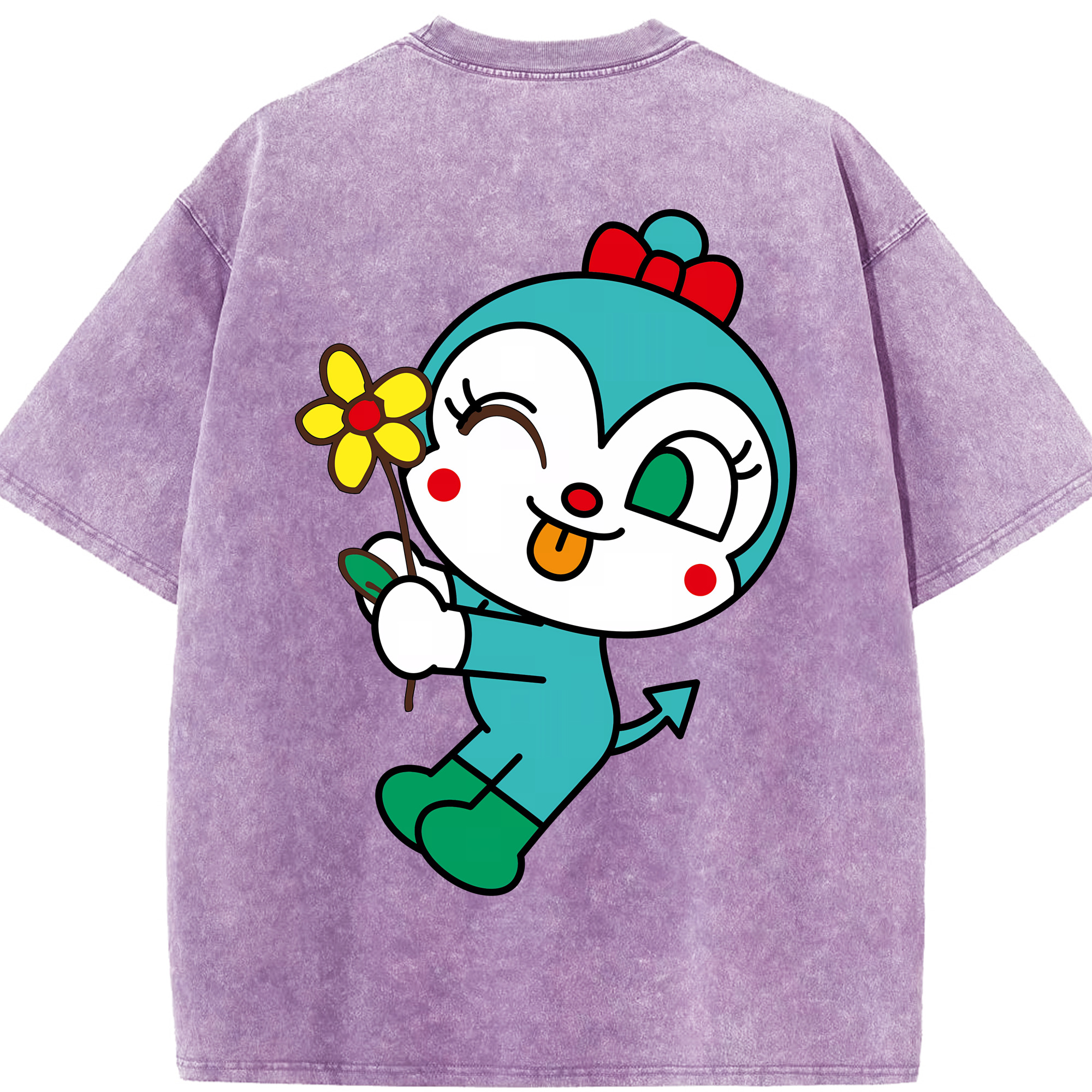 （画像用） アンパンマン Anpanman 綿100% ヴィンテージ風 半袖Tシャツ（背面プリント）