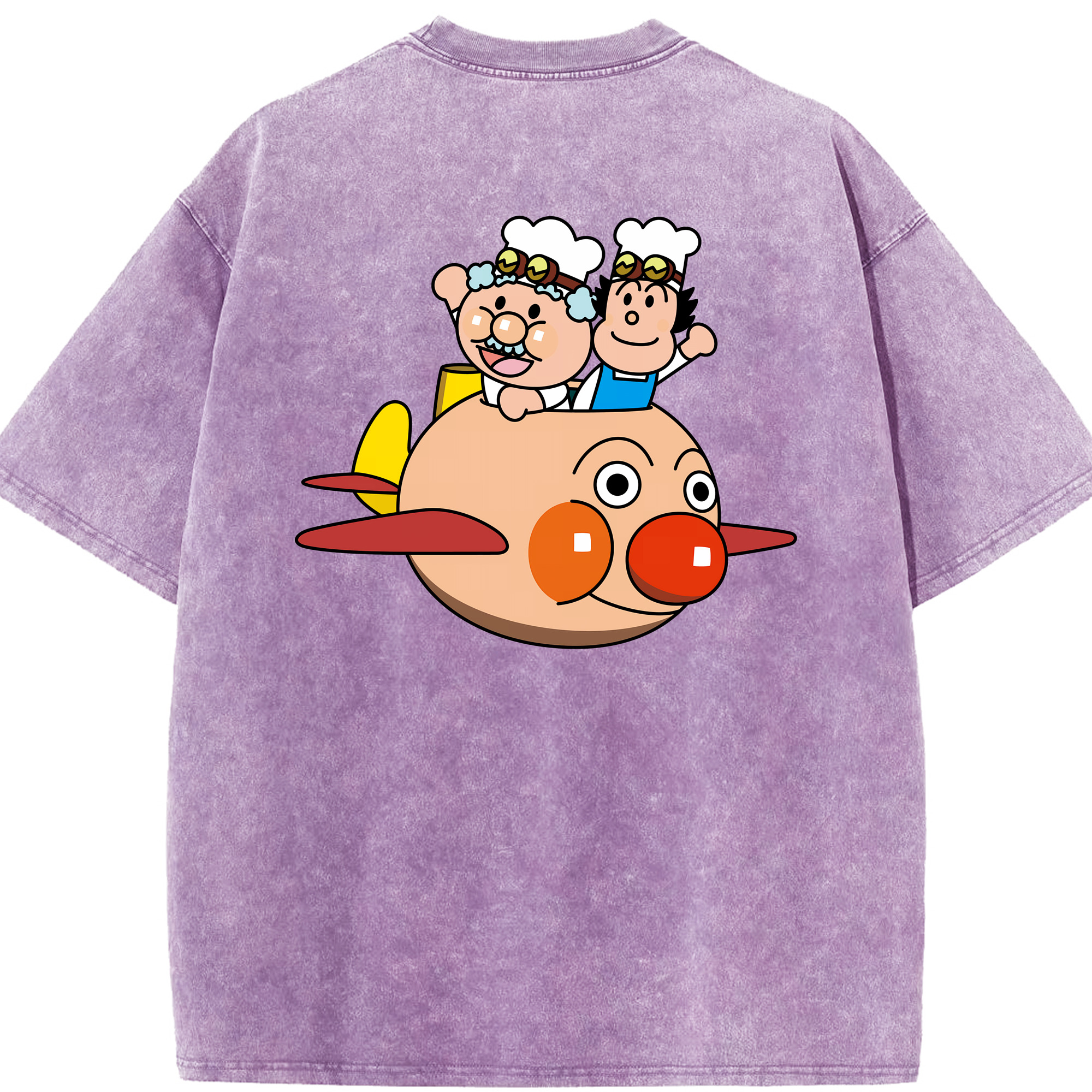 （画像用） アンパンマン Anpanman 綿100% ヴィンテージ風 半袖Tシャツ（背面プリント）