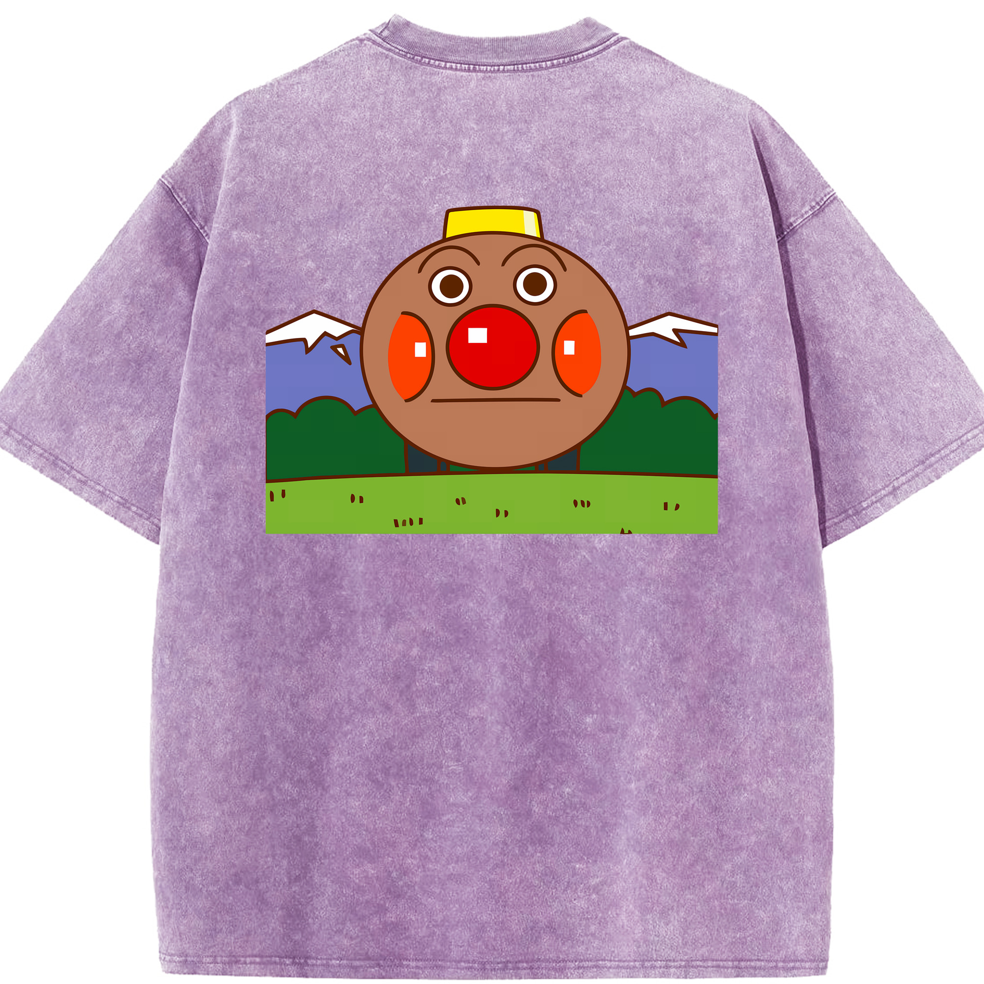 （画像用） アンパンマン Anpanman 綿100% ヴィンテージ風 半袖Tシャツ（背面プリント）